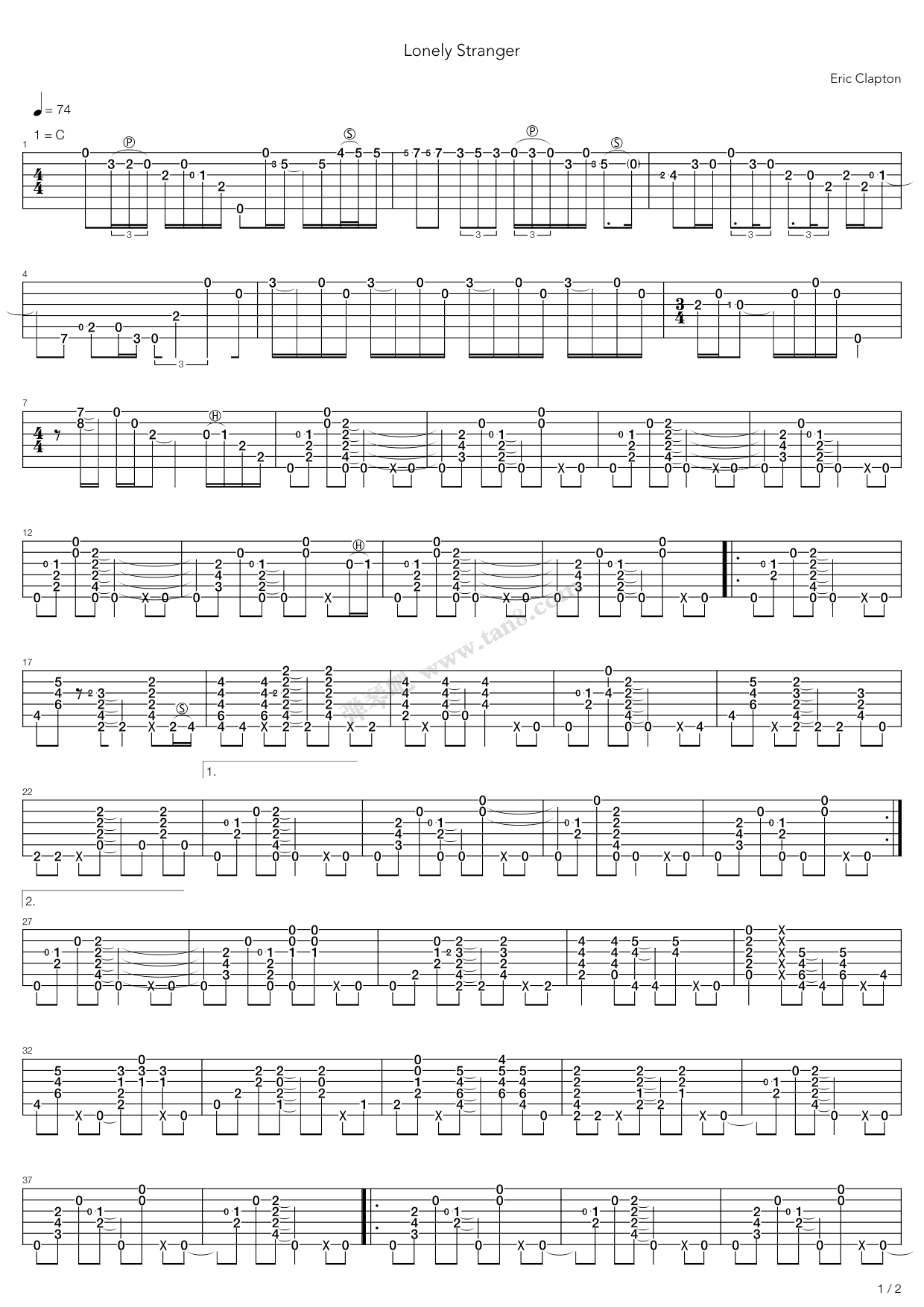 lonely st 吉他谱-虫虫吉他谱免费下载