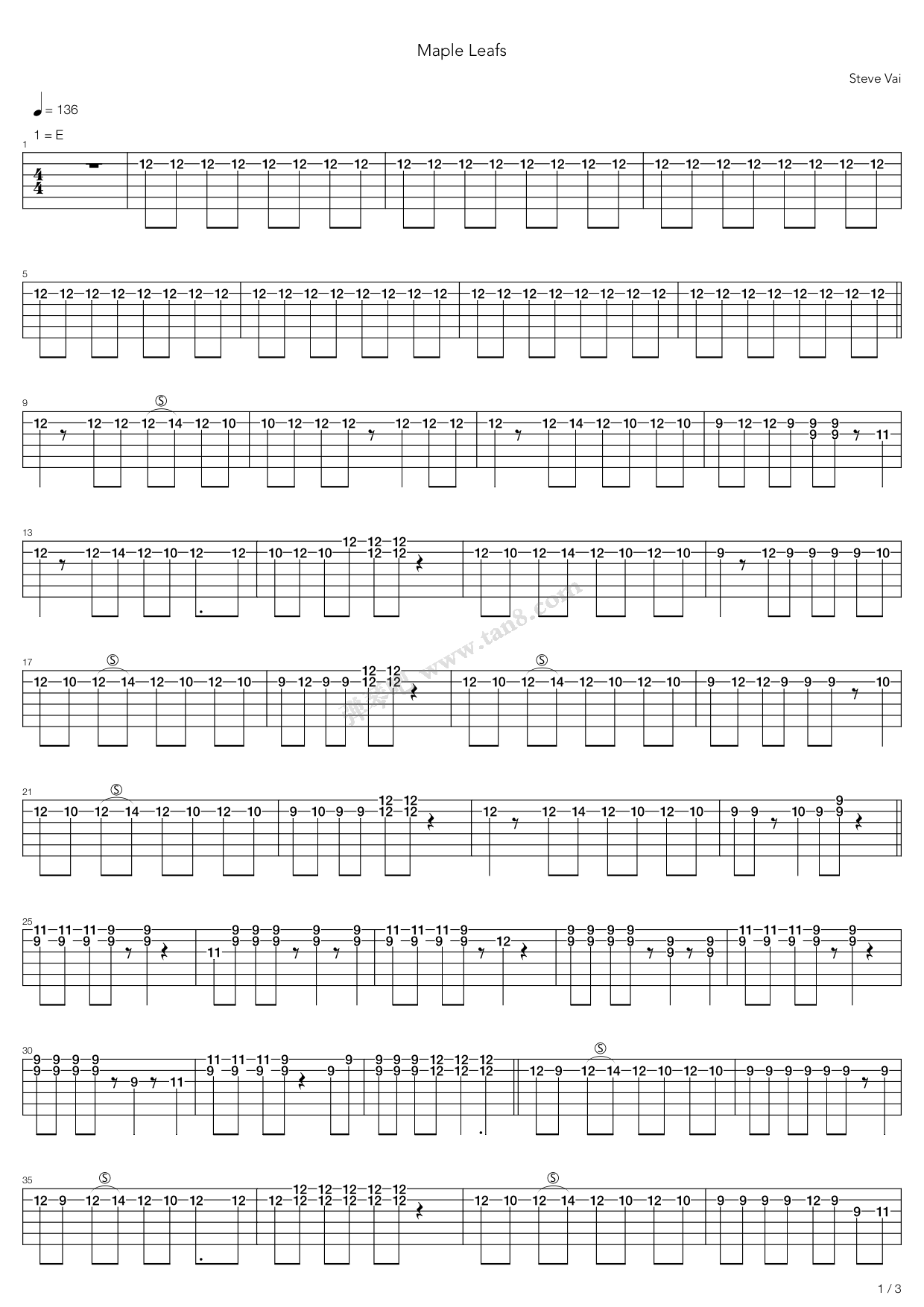maple leaf 吉他谱-虫虫吉他谱免费下载