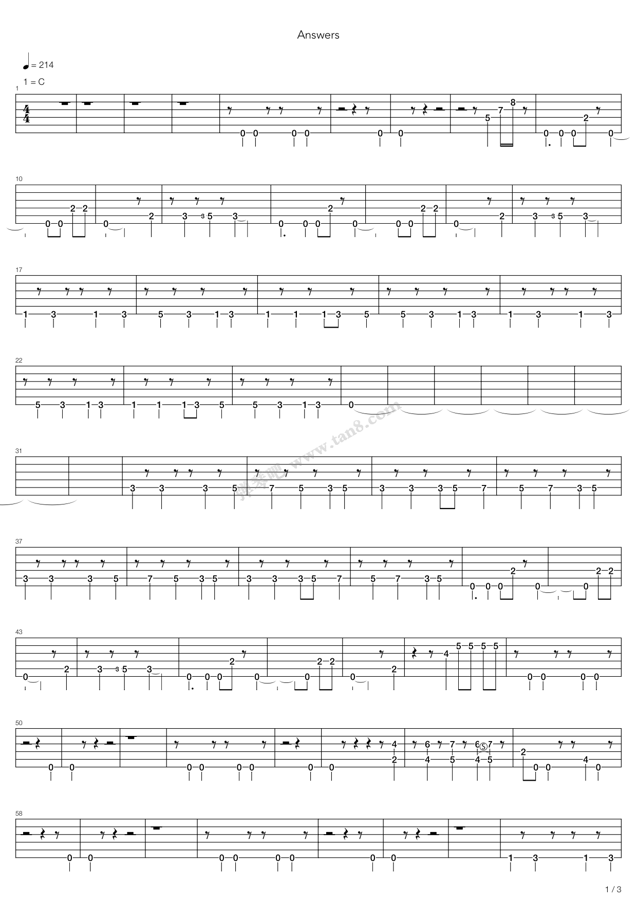《answers》,steve vai(六线谱 吉他谱吉他谱 第4页
