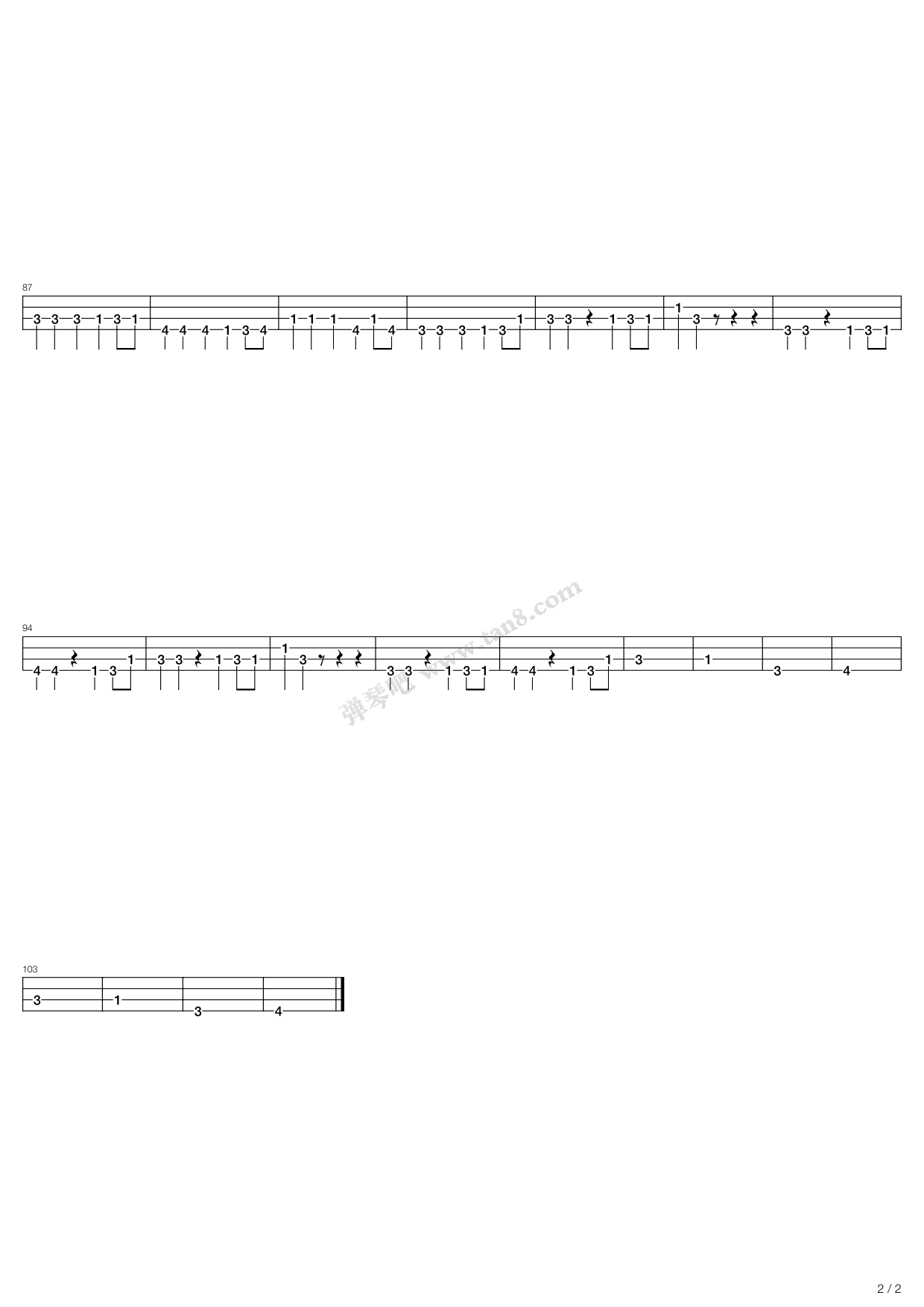 《To The Moon And Back》,Savage Garden（六线谱 调六线吉他谱虫虫吉他谱免费下载