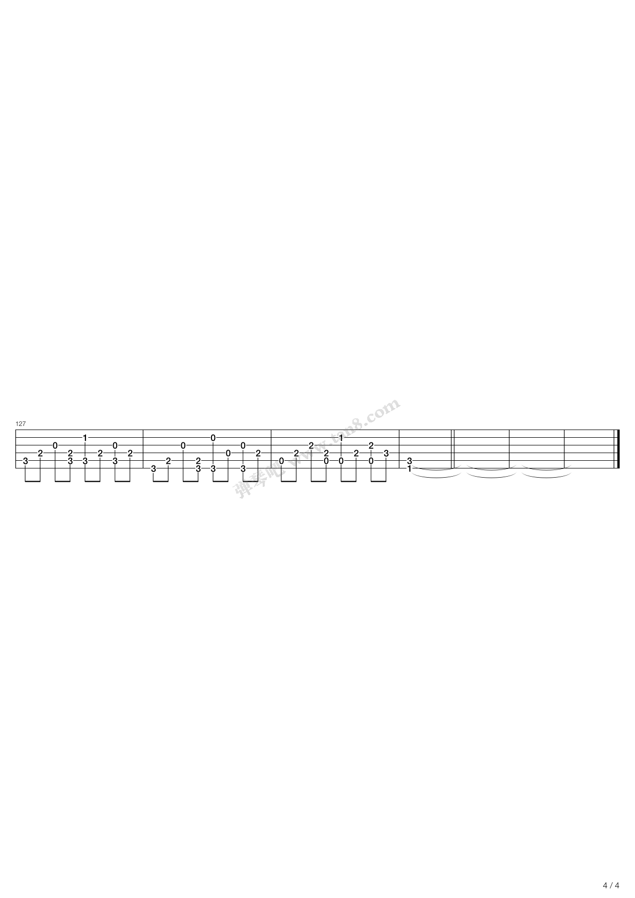 《All Too Well》,Taylor Swift（六线谱 调六线吉他谱虫虫吉他谱免费下载