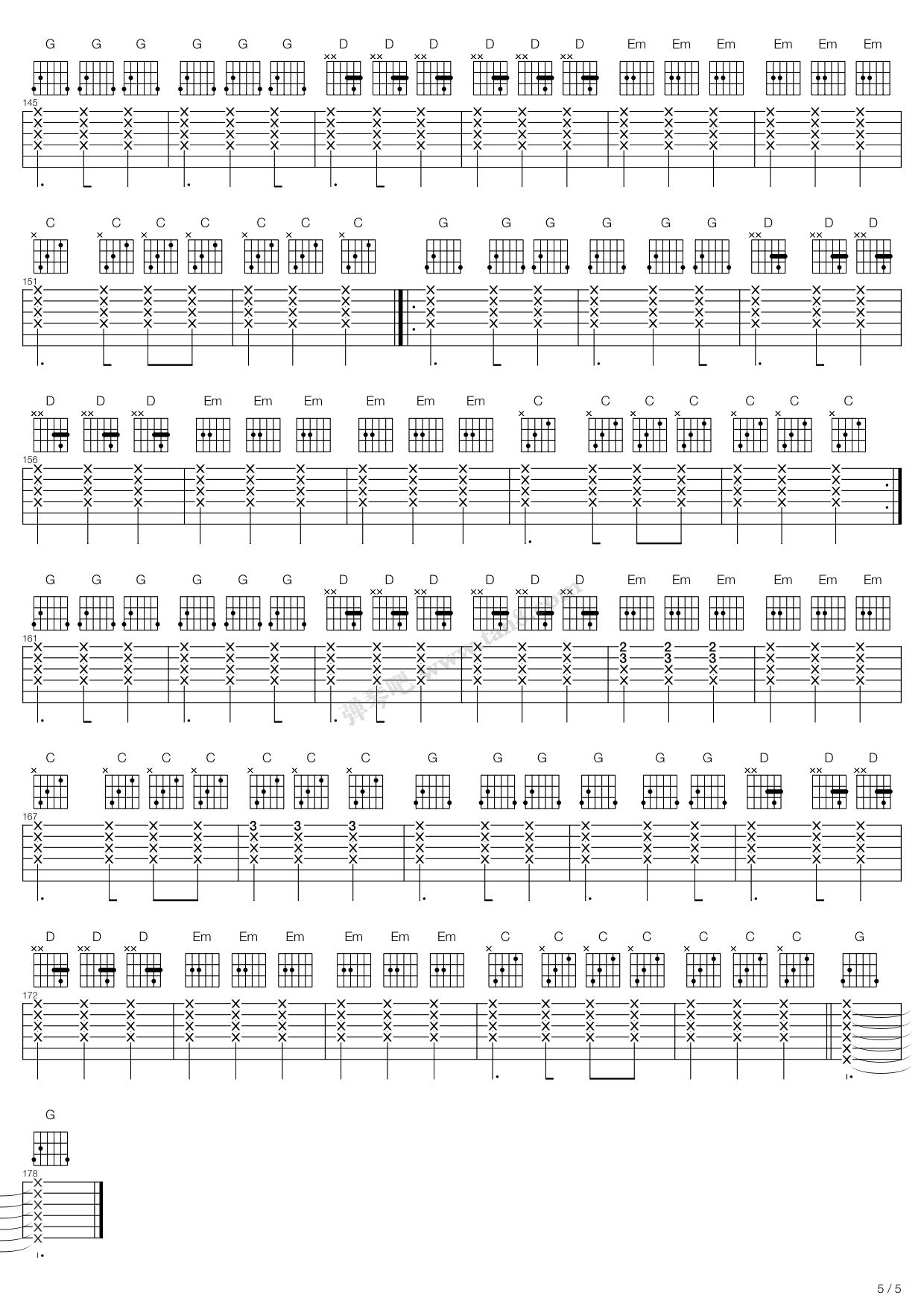 《keep holding on》,avril lavigne(六线谱 吉他谱吉他谱 第5页