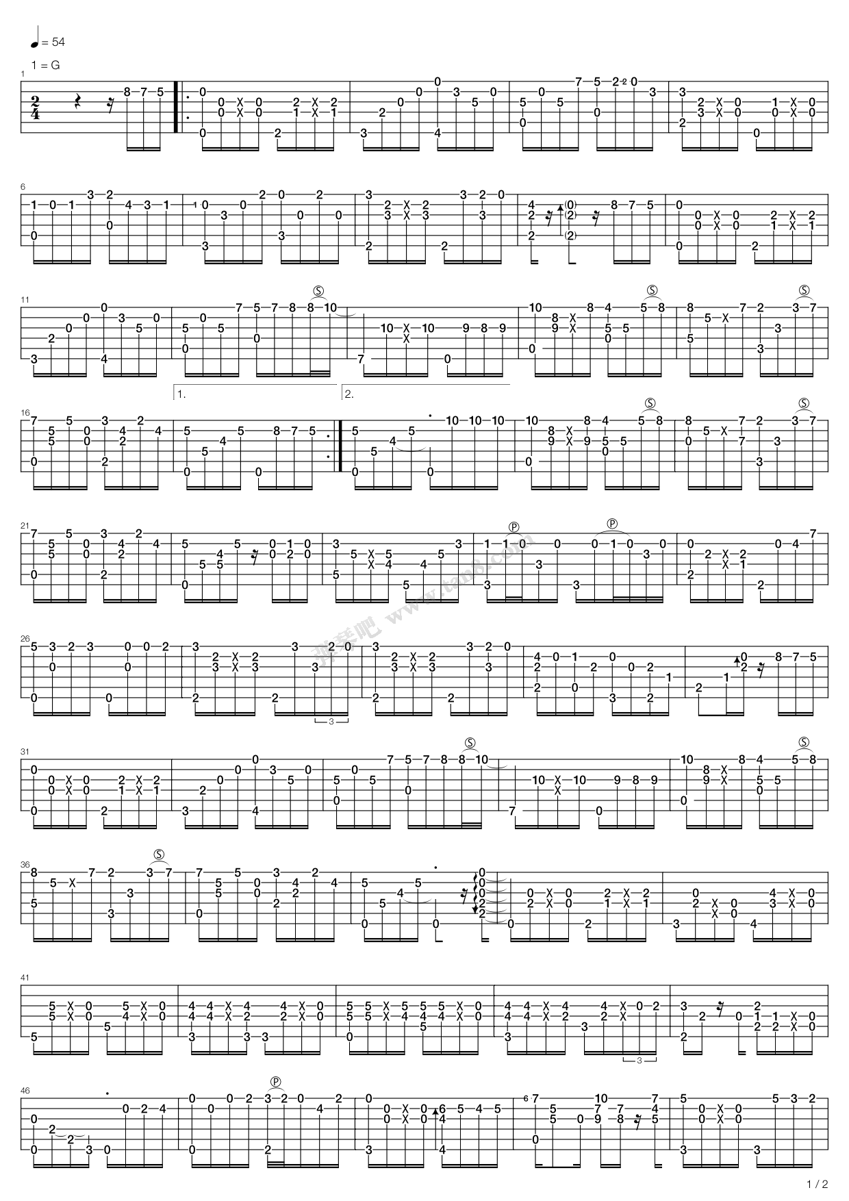 《twilight(十周年版)》,押尾桑(六线谱 吉他谱吉他谱 第1页