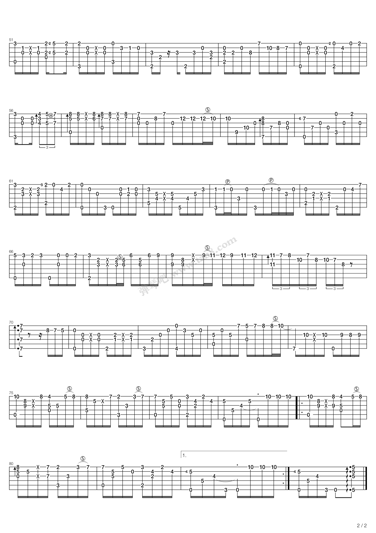 《twilight(十周年版)》,押尾桑(六线谱 吉他谱吉他谱 第2页