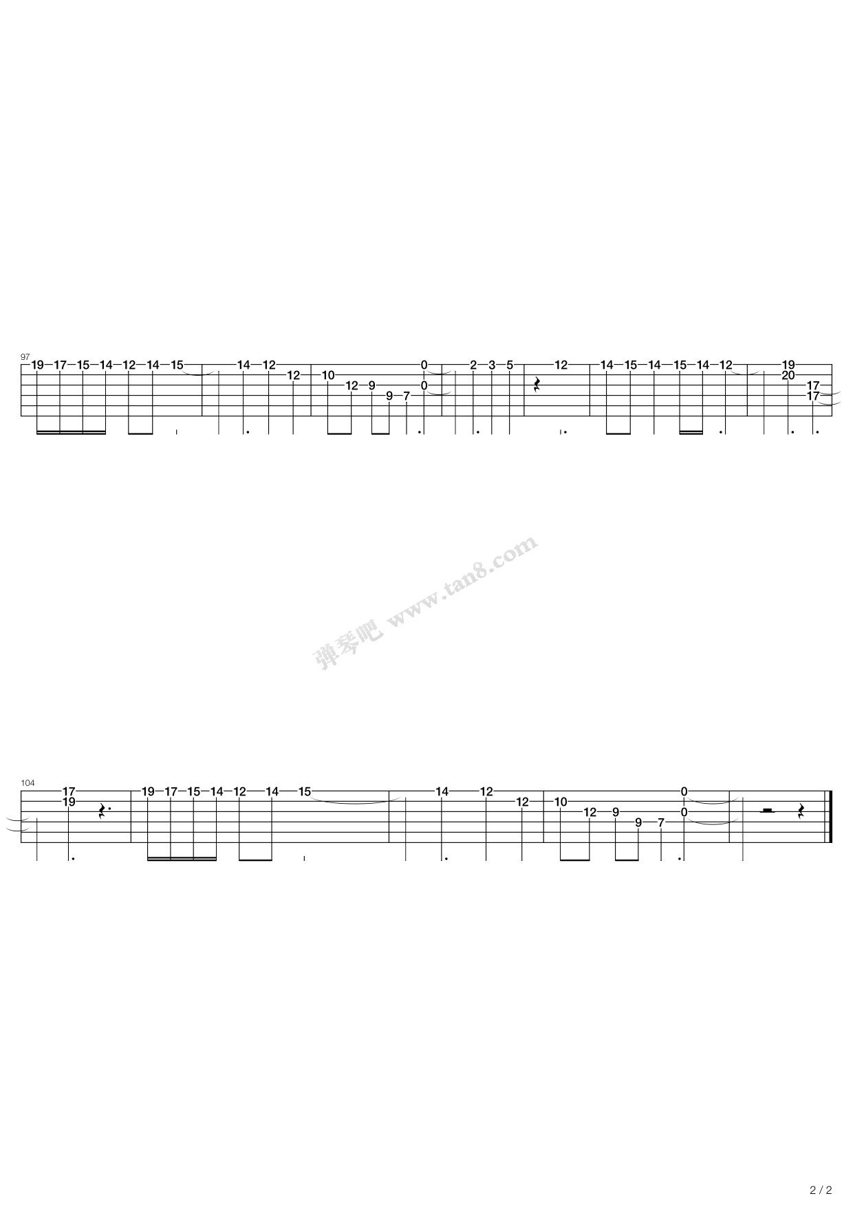《mockingbird》,eminem(六线谱 吉他谱吉他谱 第12页