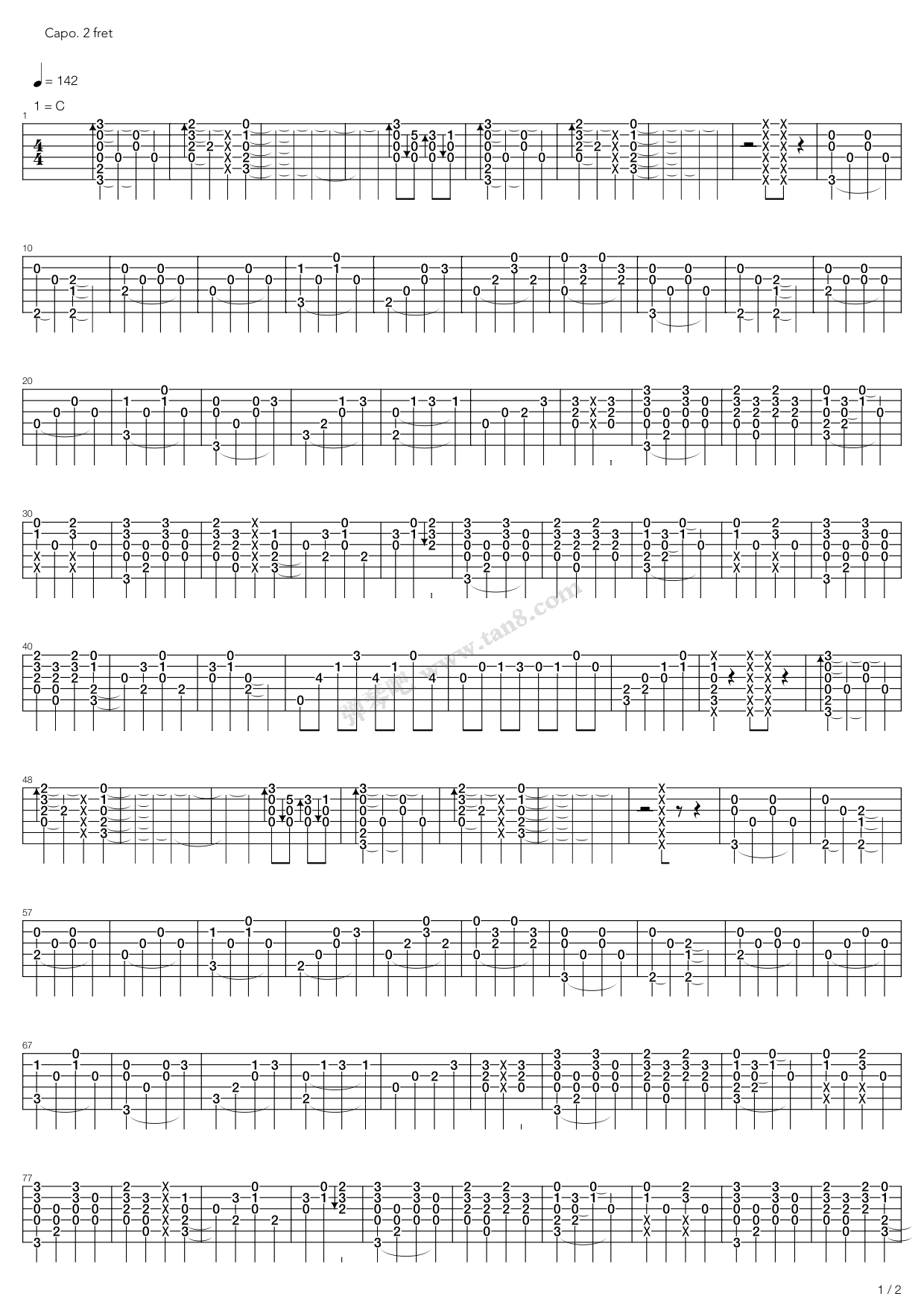 《katrina》,陶喆(六线谱 吉他谱吉他谱 第1页