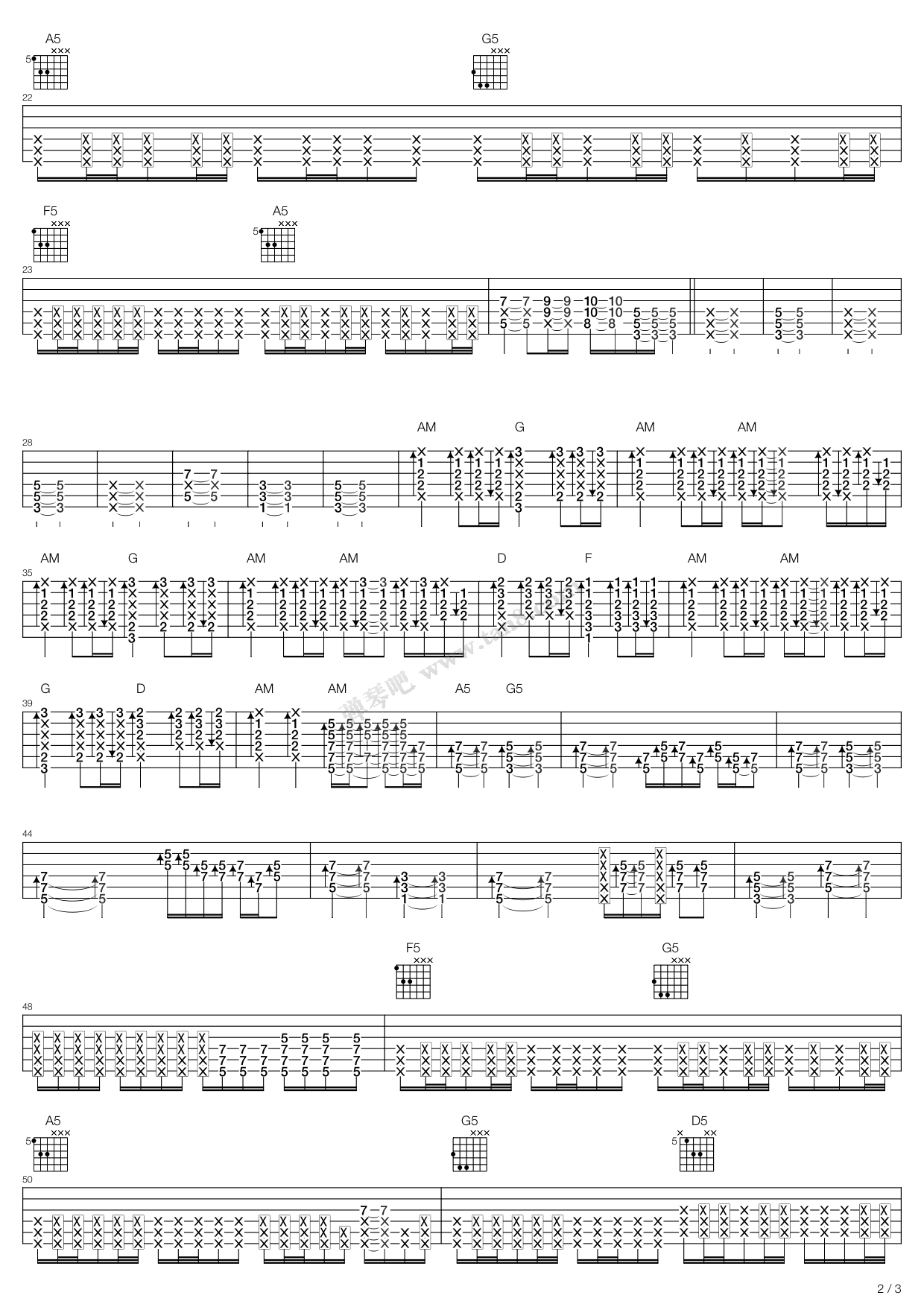 狼(97新版) 吉他谱-虫虫吉他谱免费下载