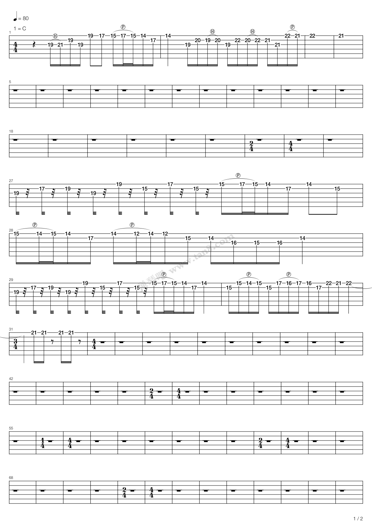 lydia 吉他谱-虫虫吉他谱免费下载