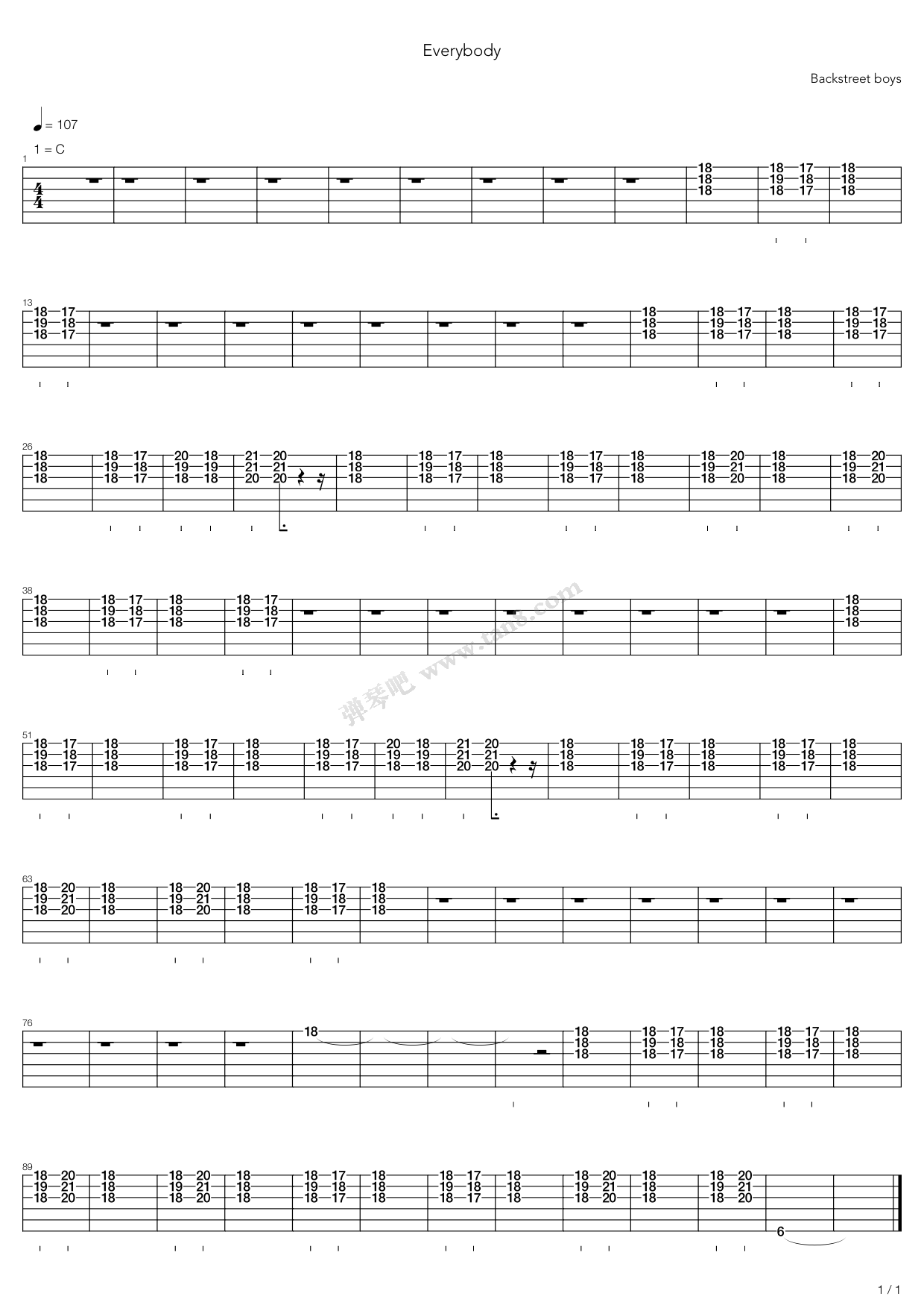 《everybody》,backstreet boys(六线谱 吉他谱吉他谱 第3页