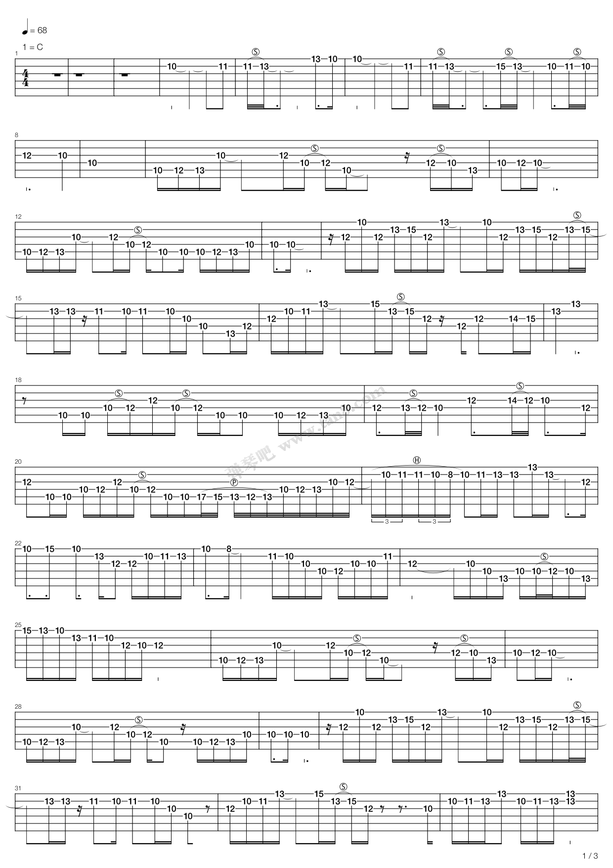 《rain》,vinnie moore(六线谱 吉他谱吉他谱 第3页