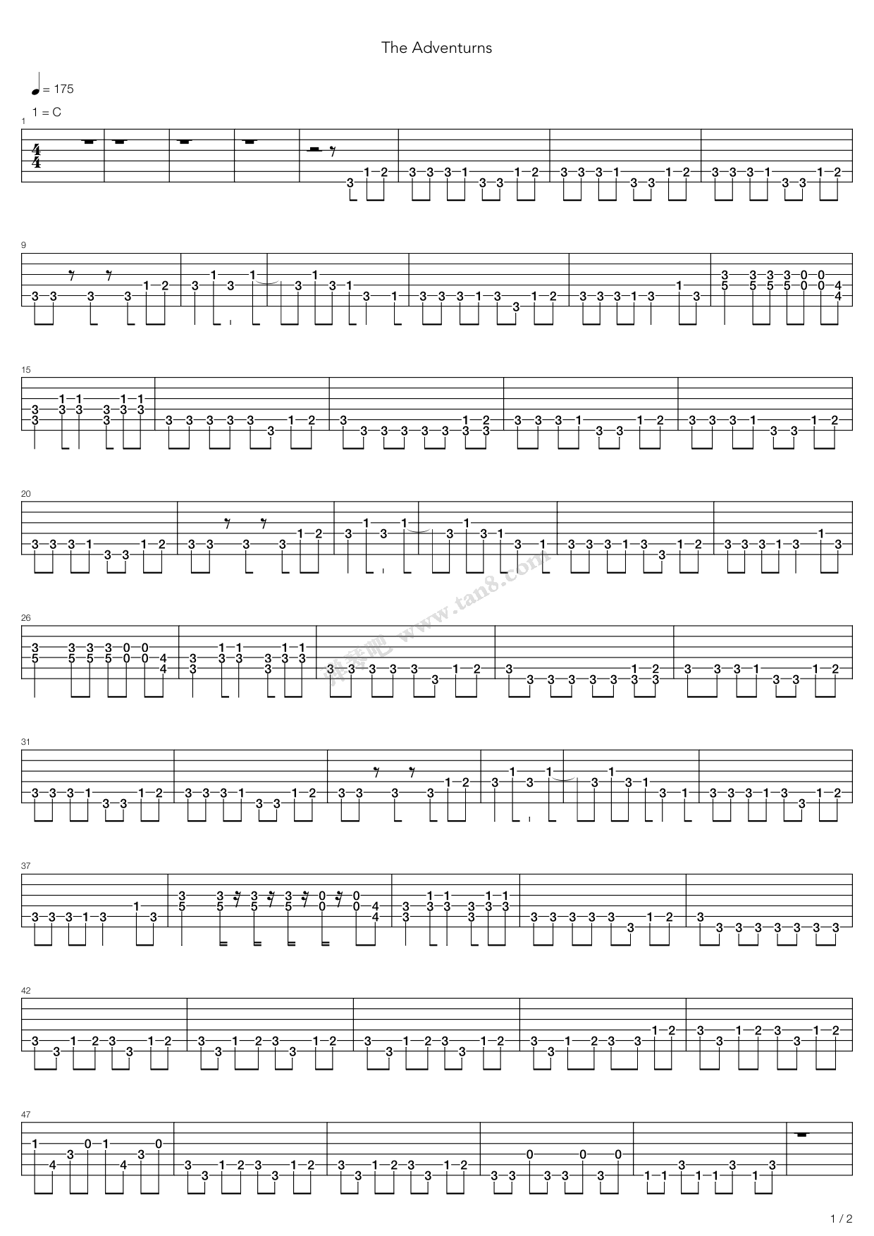 《护花使者》,李克勤(六线谱 吉他谱吉他谱 第1页