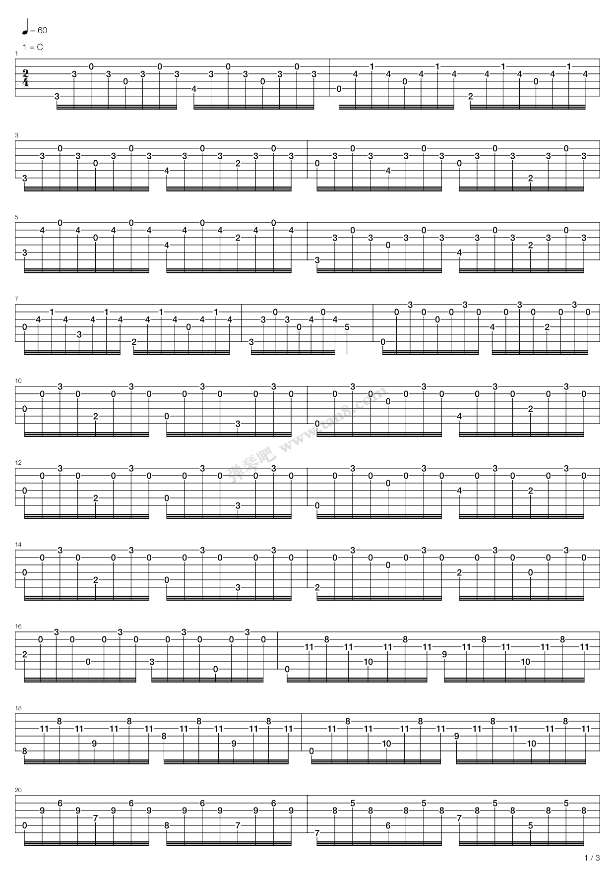 《野蜂飞舞》,nikolay andreyevich rimsky-korsakov(六线谱 吉他谱