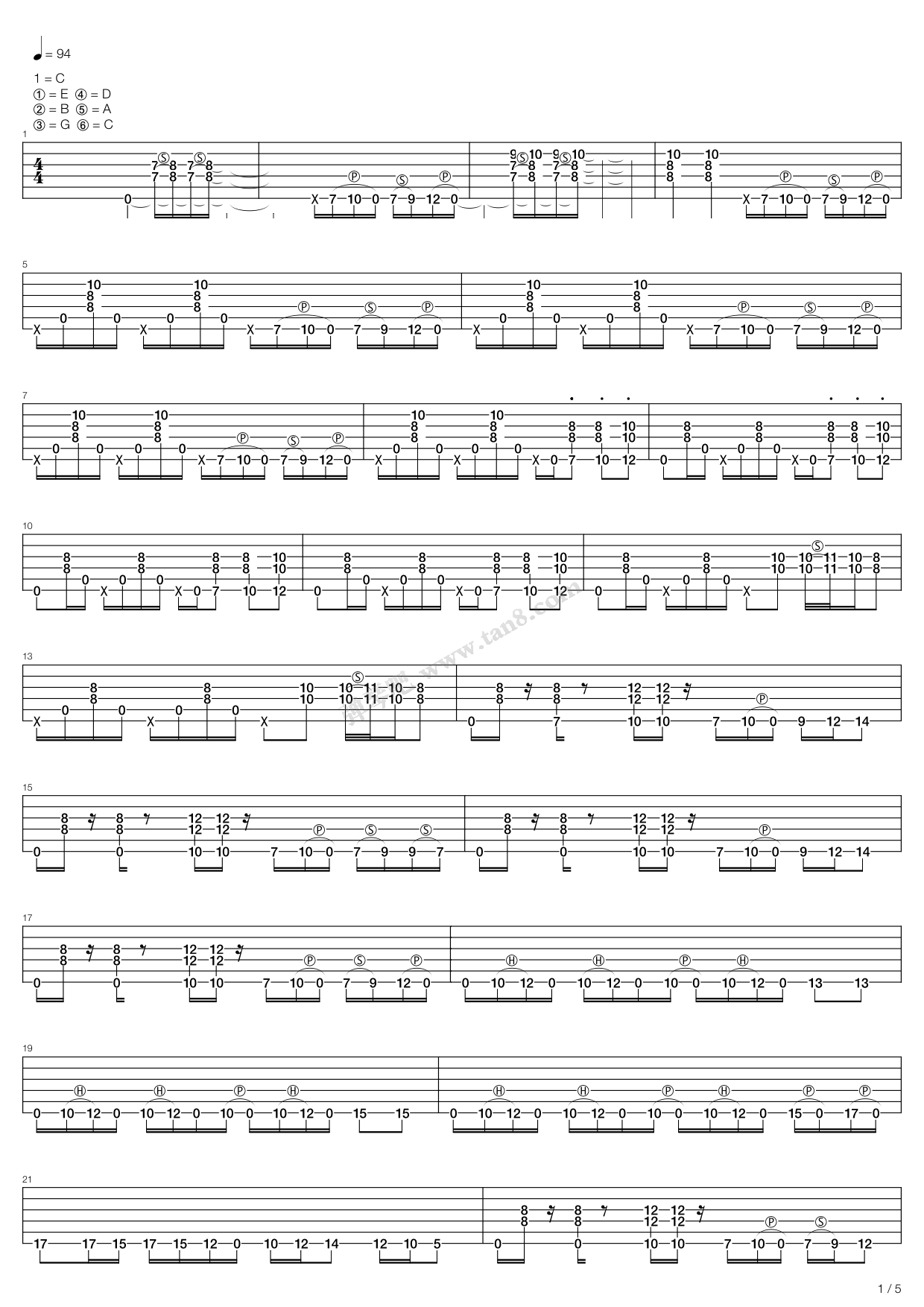 《neon》,john mayer(六线谱 吉他谱吉他谱 第1页