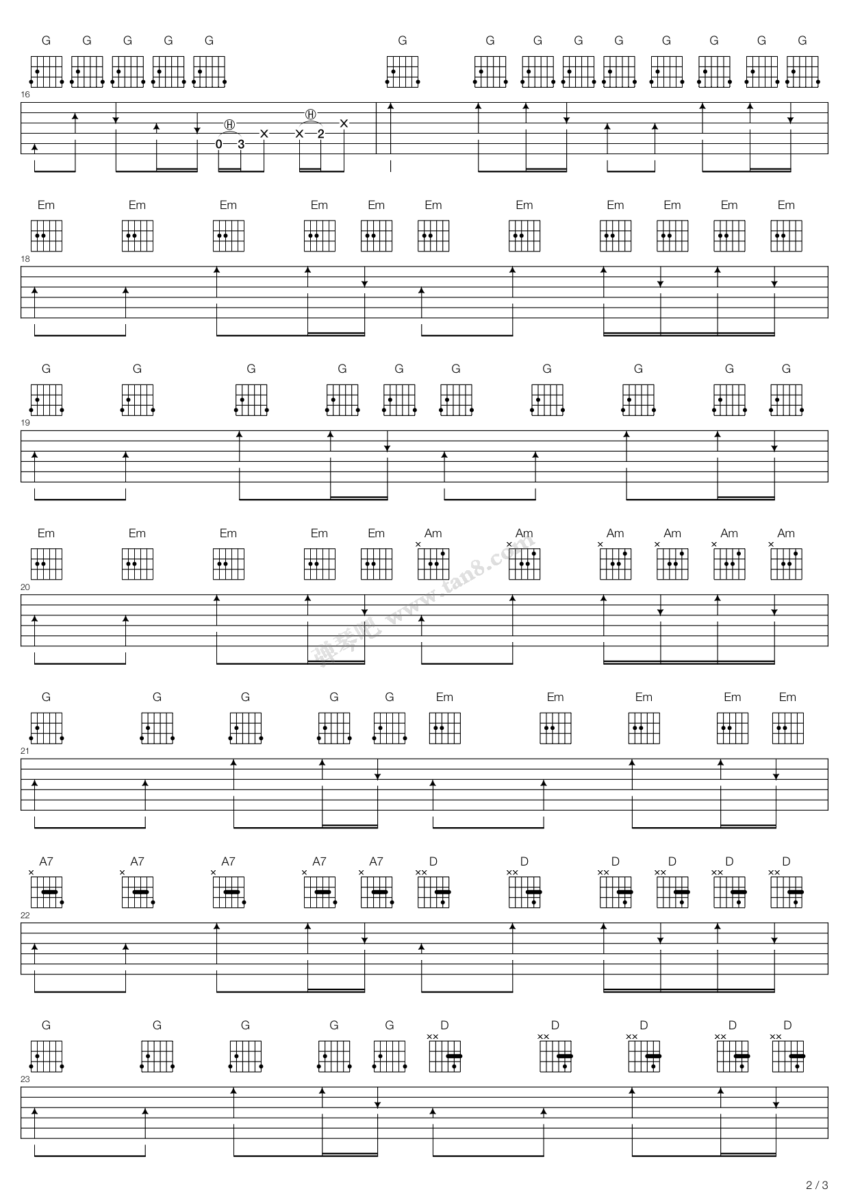 过客 吉他谱-虫虫吉他谱免费下载