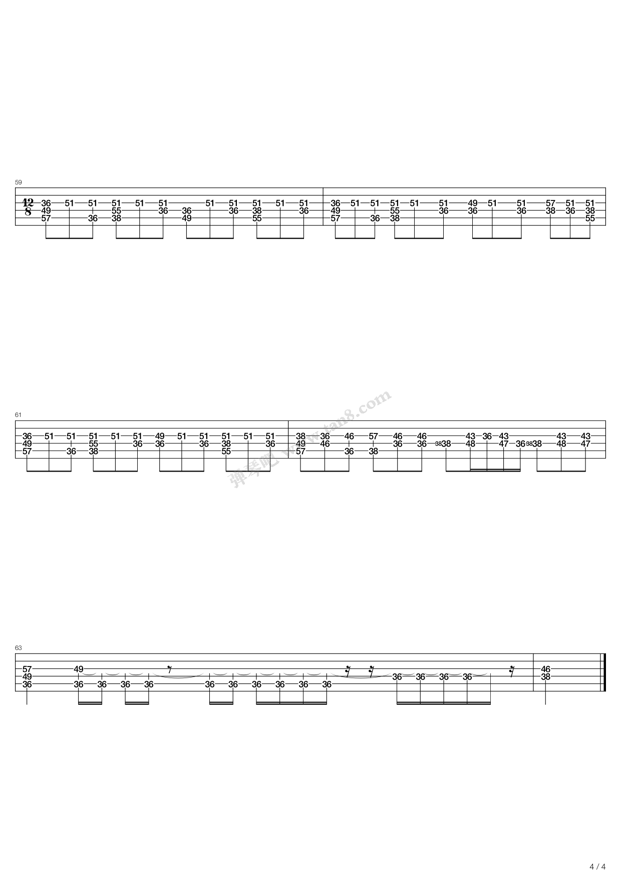 暗涌-伴奏谱-钢琴谱文件（五线谱、双手简谱、数字谱、Midi、PDF）免费下载