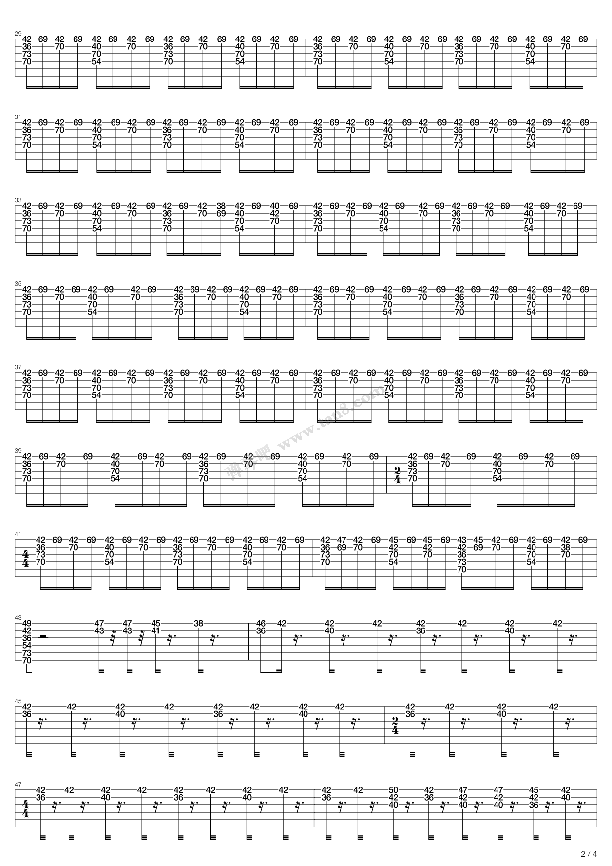 《one of us》,abba(六线谱 吉他谱吉他谱 第20页