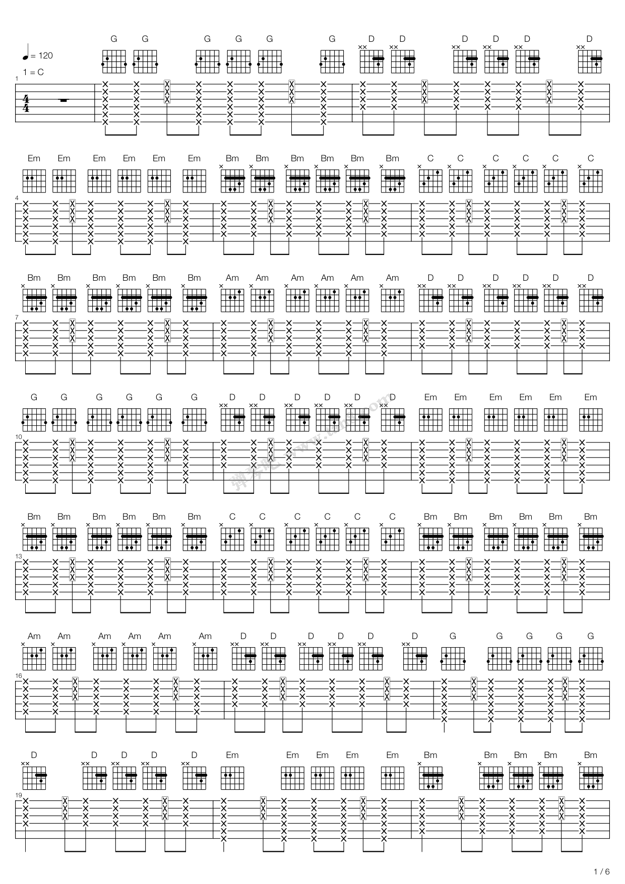 《young for you》,gala(六线谱 吉他谱吉他谱 第1页