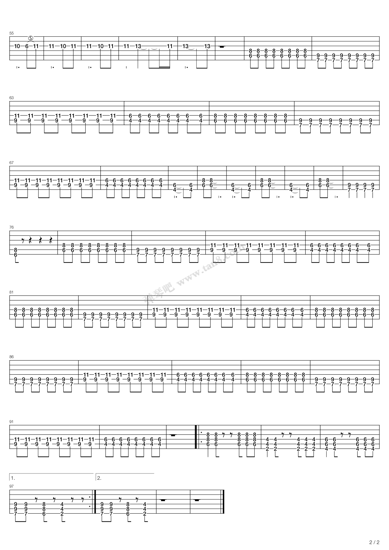 《着魔》,张杰(六线谱 吉他谱吉他谱 第8页