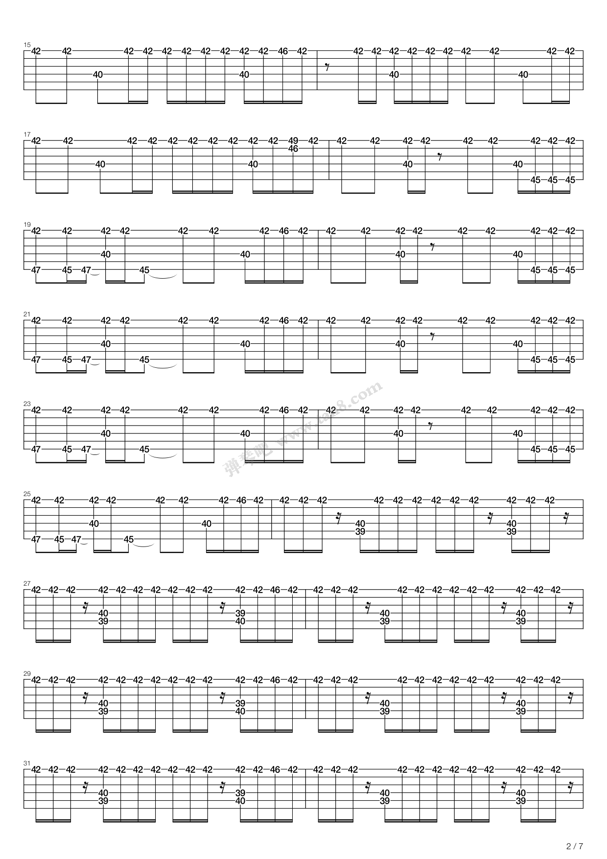 《smooth criminal》,michael jackson(六线谱 吉他谱吉他谱 第6页