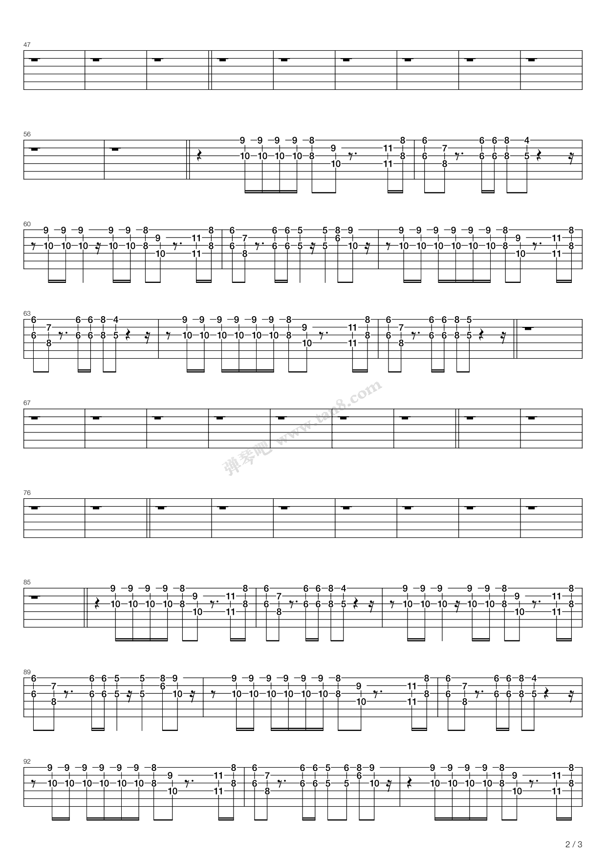 《smooth criminal》,michael jackson(六线谱 吉他谱吉他谱 第6页