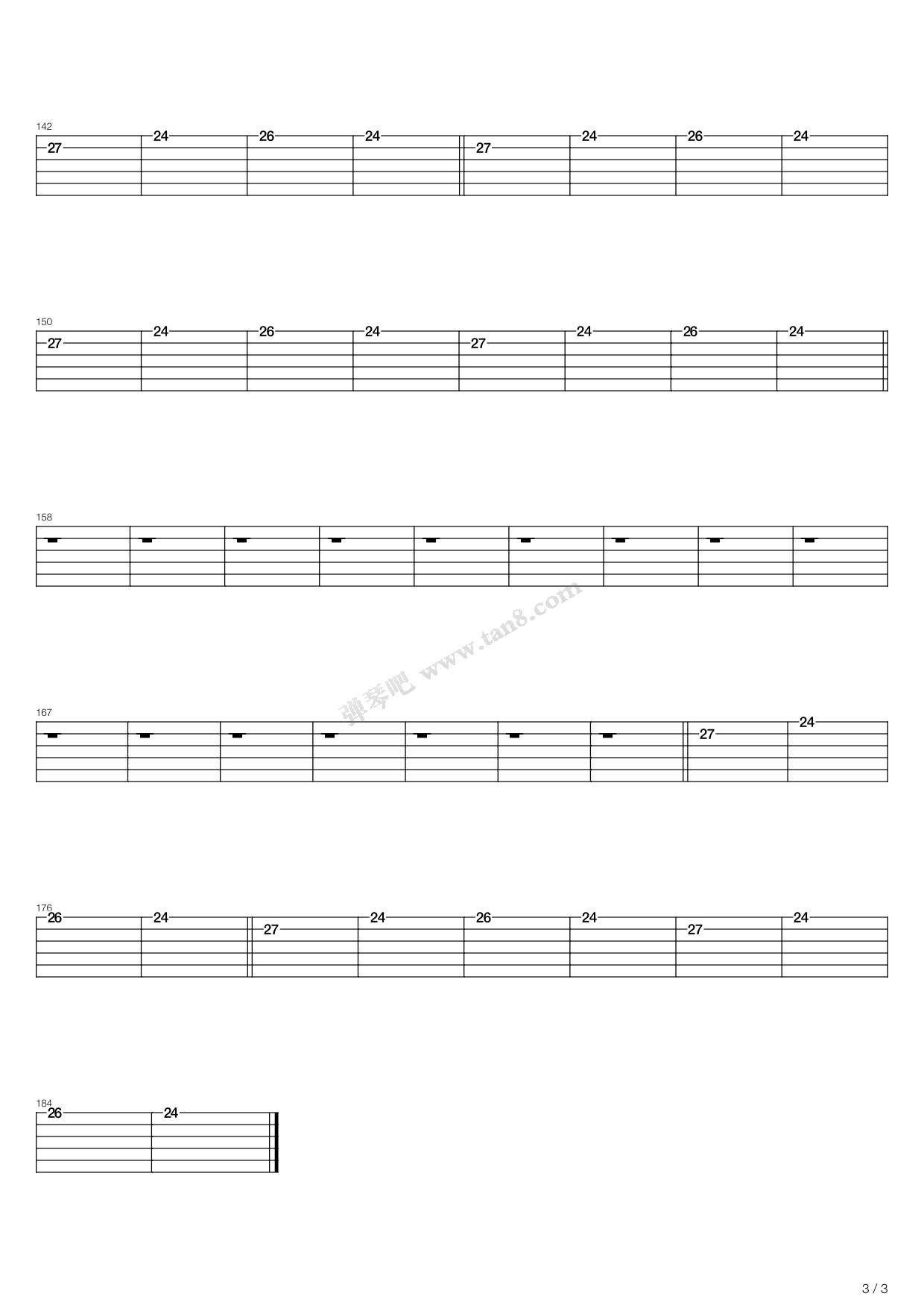 《wanna be startin somethin》,michael jackson(六线谱 吉他谱吉他