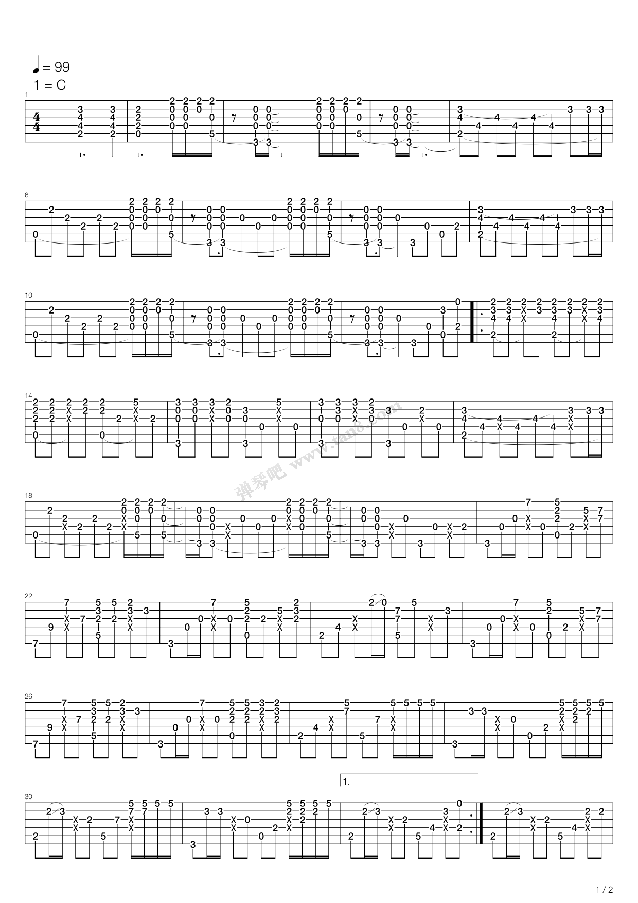 《whataya want from me》,张玮(六线谱 吉他谱吉他谱 第1页