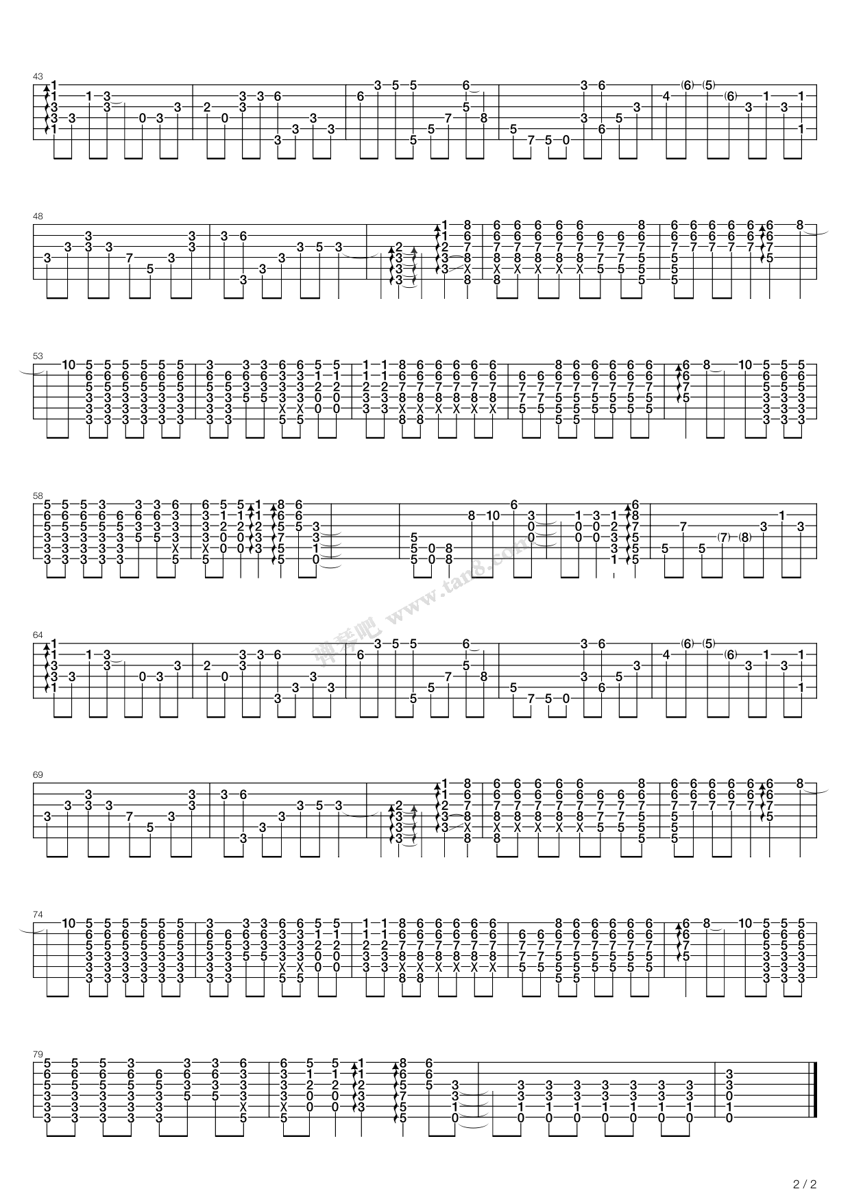 《forever love》,x-japan(六线谱 吉他谱吉他谱 第2页