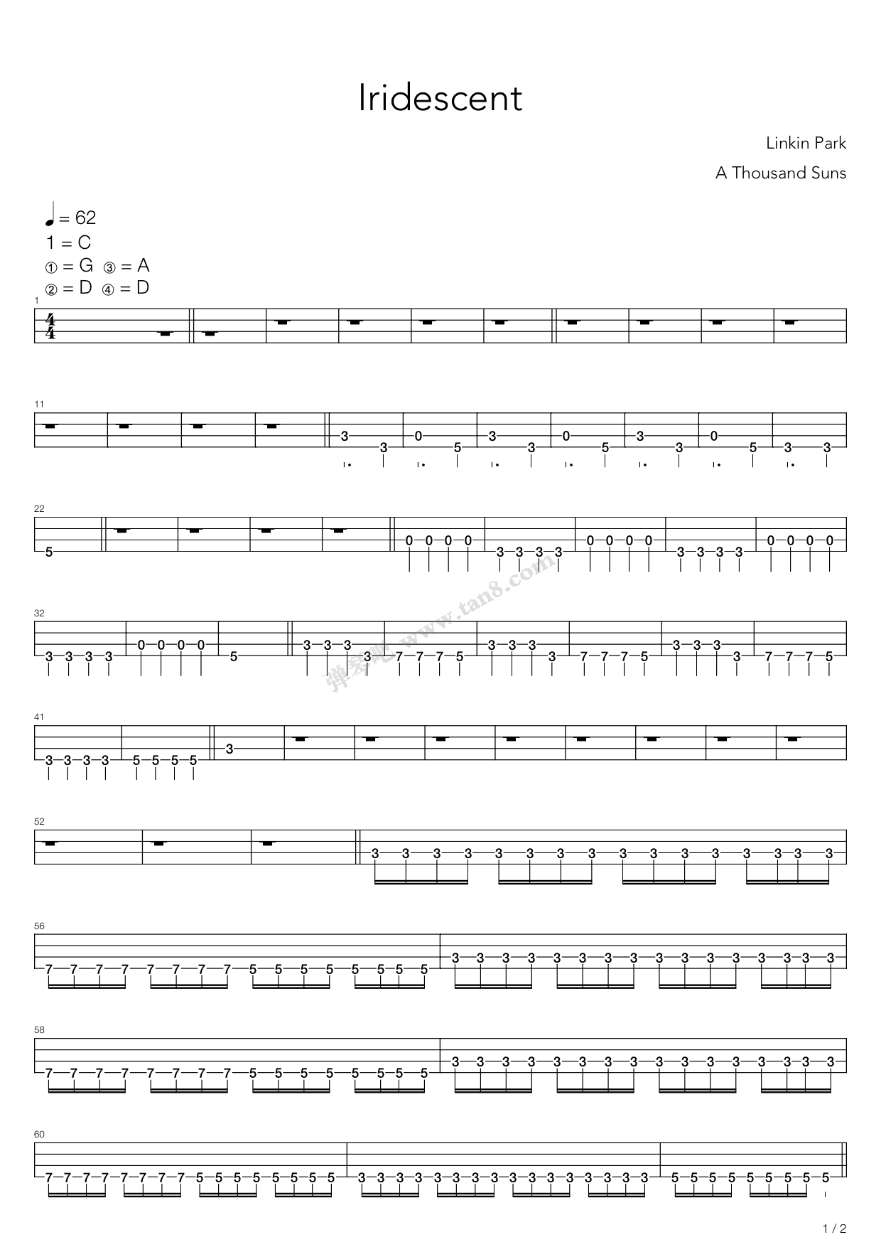 《iridescent》,linkin park(六线谱 吉他谱吉他谱 第13页