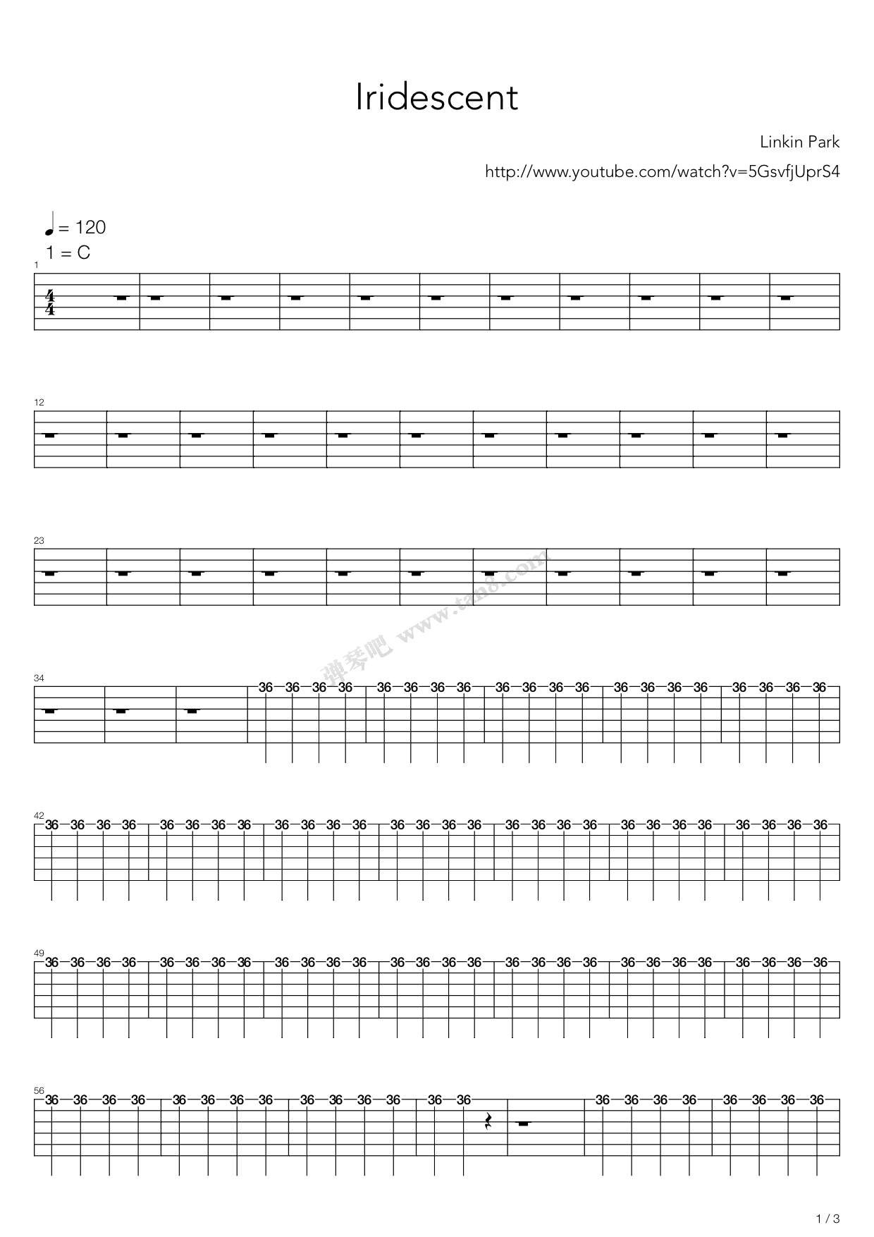 iridescent 吉他谱-虫虫吉他谱免费下载