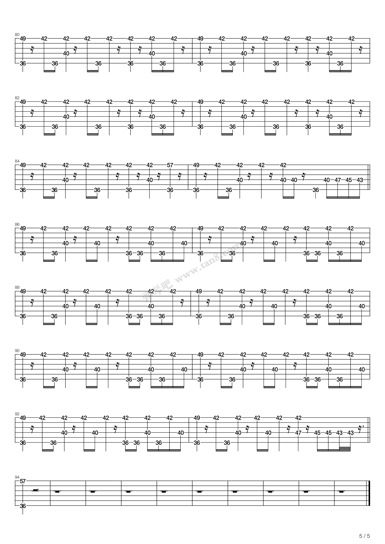 《in the end》,linkin park(六线谱 吉他谱吉他谱 第10页