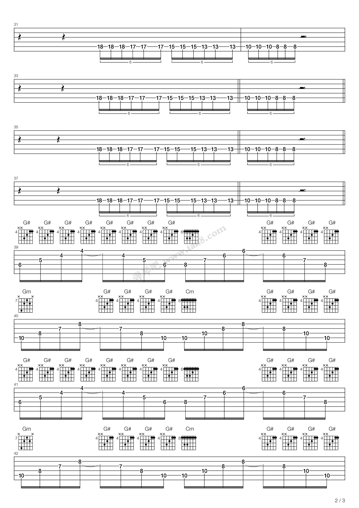 《Jar Of Love》,曲婉婷（六线谱 调六线吉他谱虫虫吉他谱免费下载