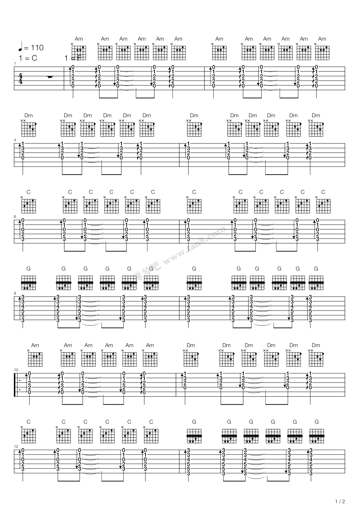 am 吉他谱-虫虫吉他谱免费下载