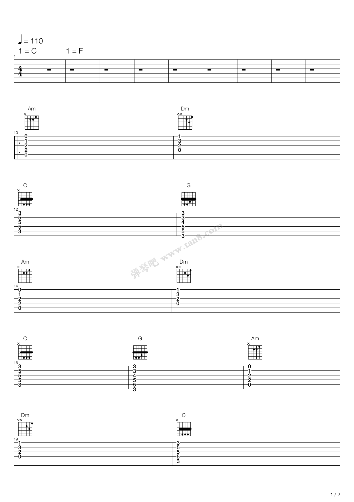 am 吉他谱-虫虫吉他谱免费下载