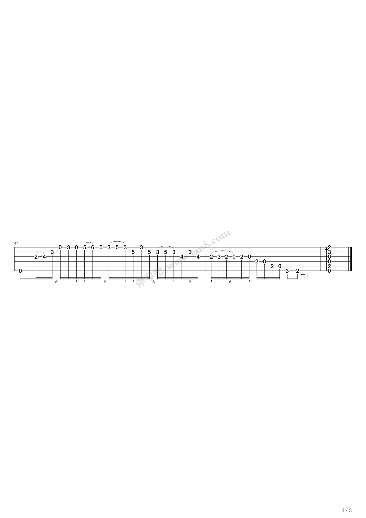 《smoker(指弹,岸部真明)》,岸部真明(六线谱 吉他谱吉他谱 第3页