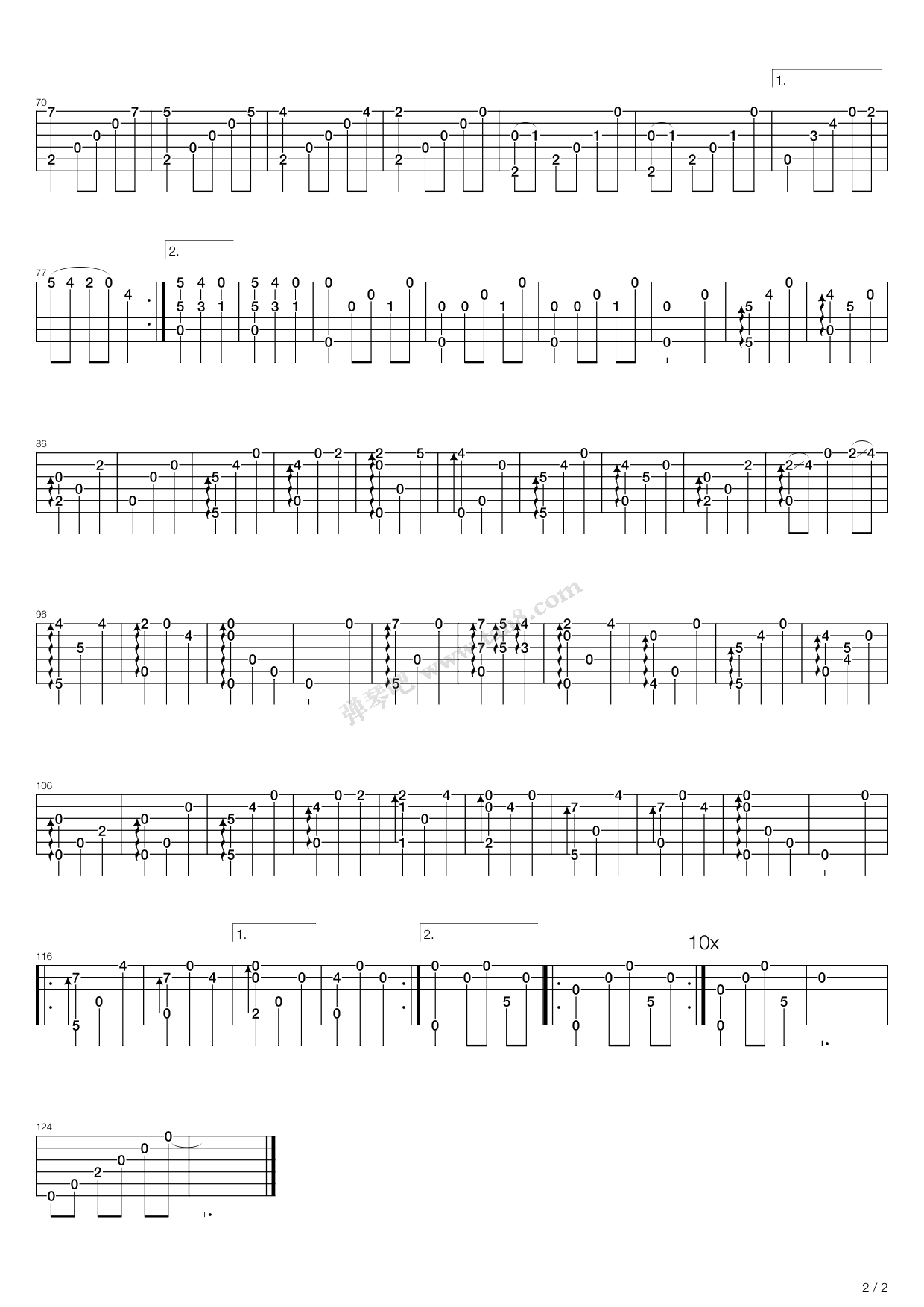 《dandelion(蒲公英,岸部真明)》,岸部真明(六线谱 吉他谱吉他谱 第2