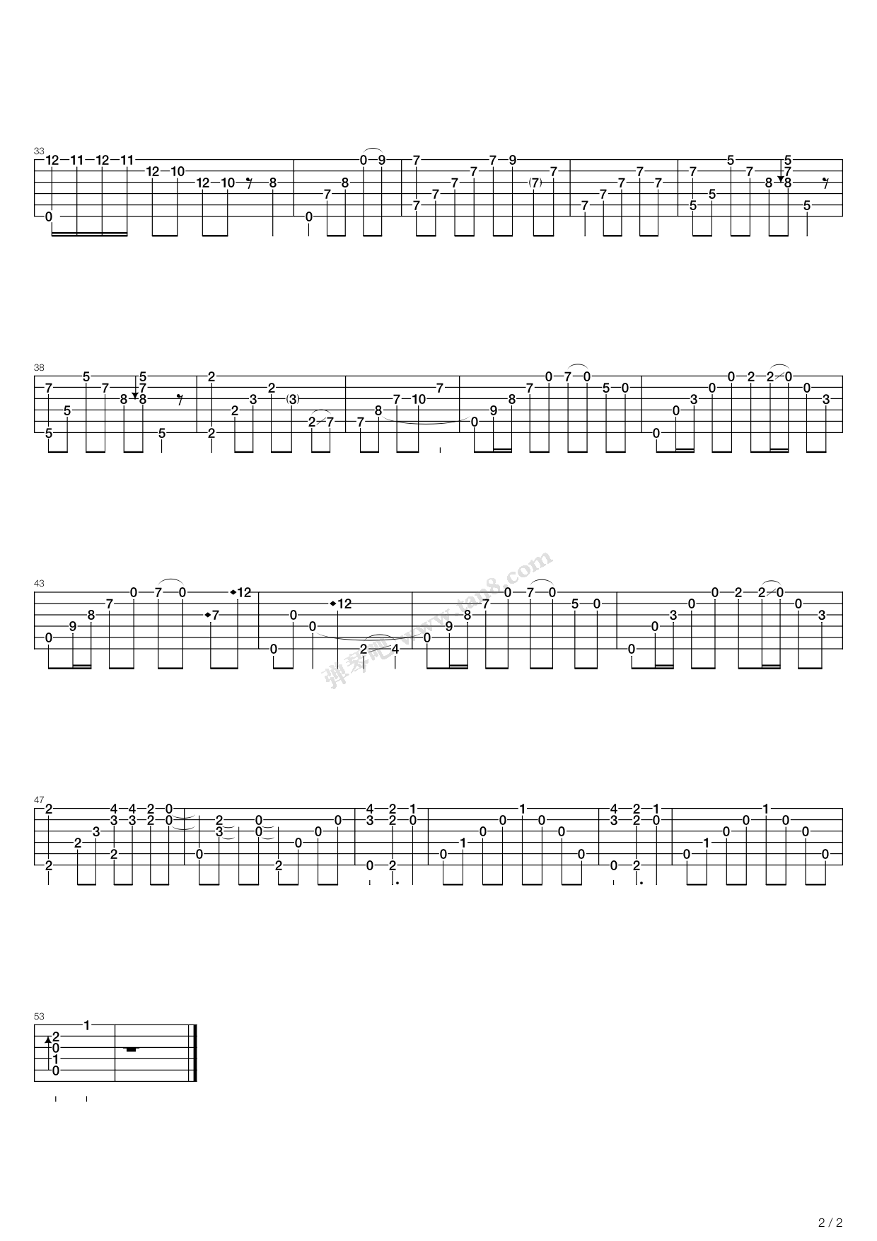 《东方美人》,isato nakagawa(六线谱 吉他谱吉他谱 第2页