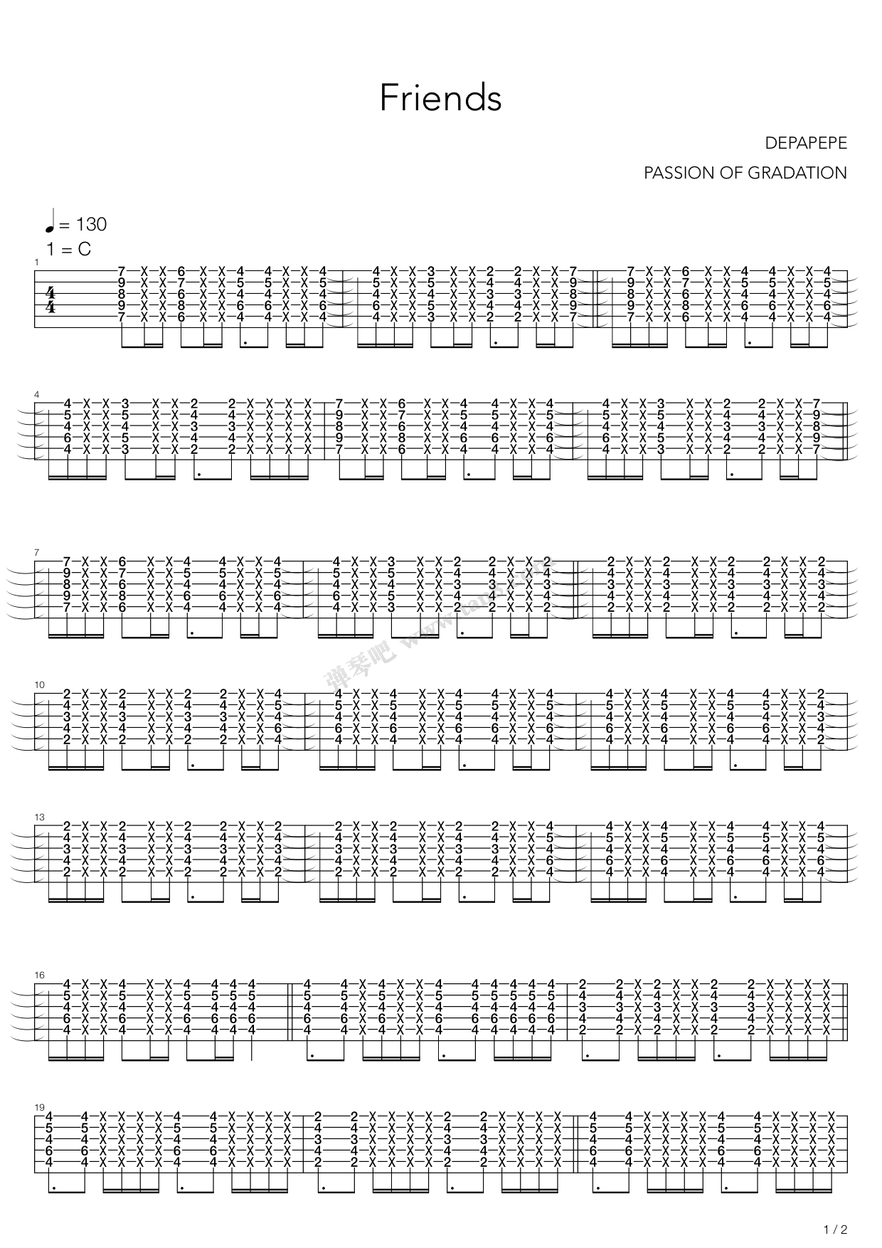 friends 吉他谱-虫虫吉他谱免费下载