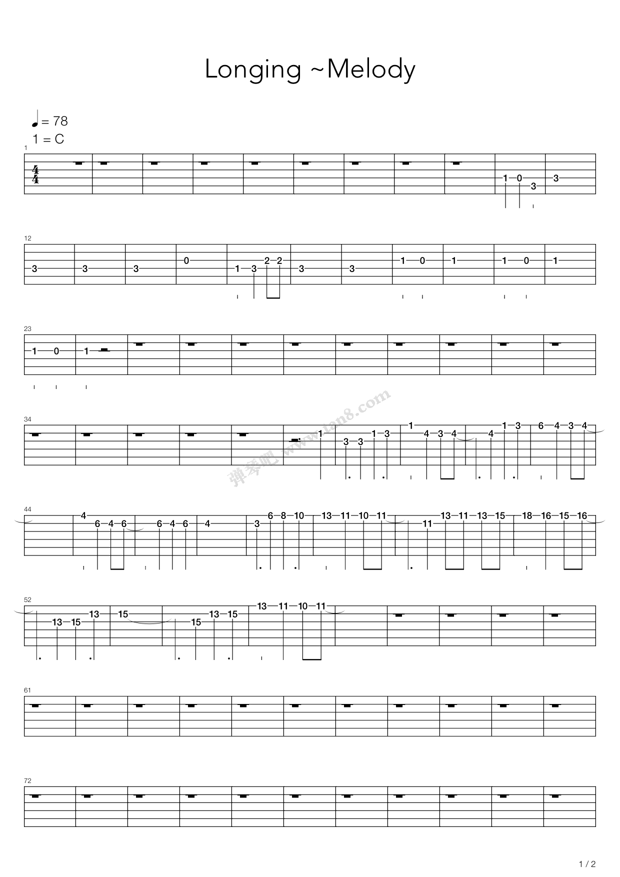 longing 吉他谱-虫虫吉他谱免费下载