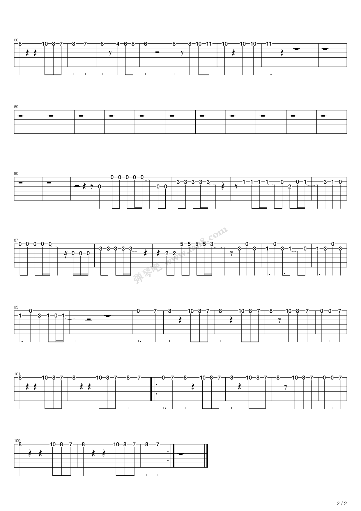 Stratovarius偏原版完整吉他谱《Forever》- 编配选调C调 - 中级高清六线谱 - 易谱库