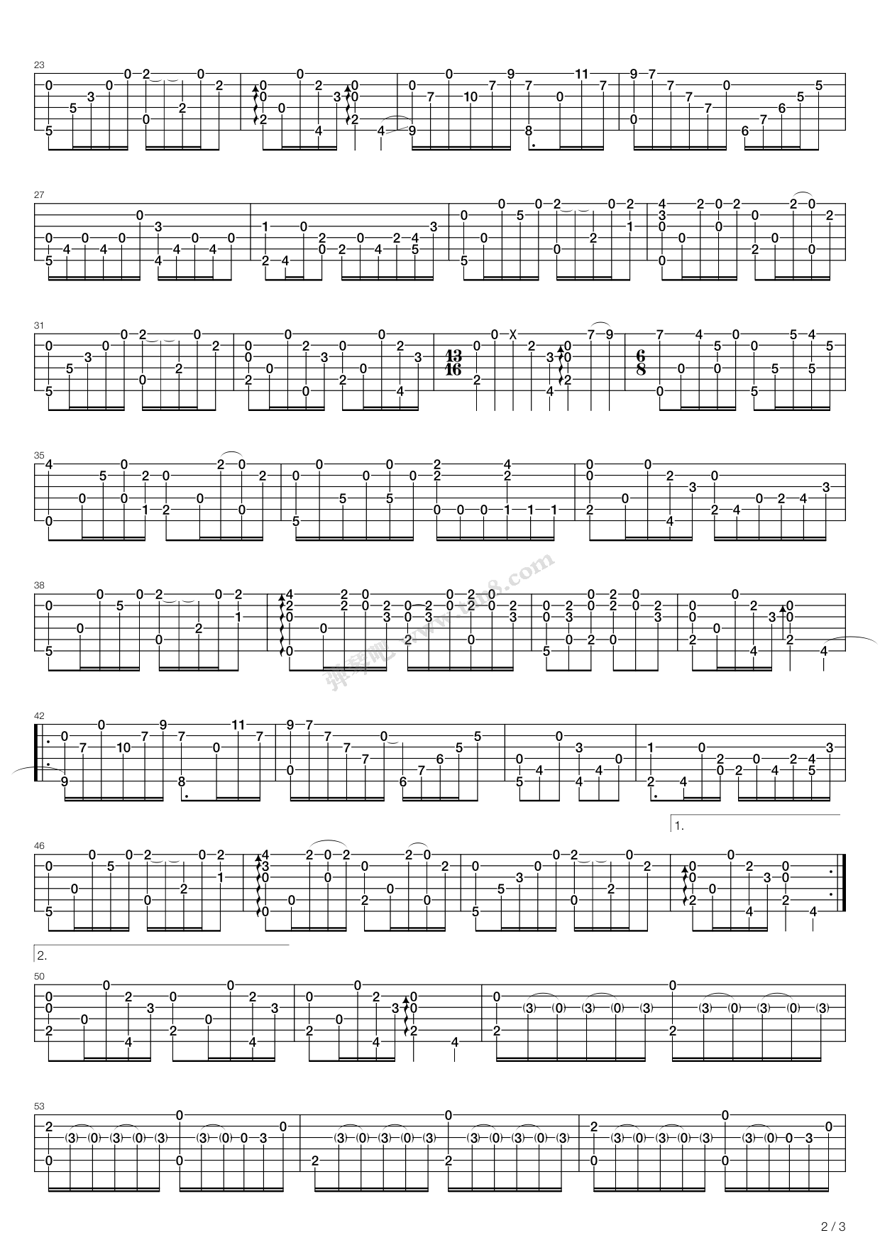 《kujira(鲸)》,小松原俊(六线谱 吉他谱吉他谱 第2页