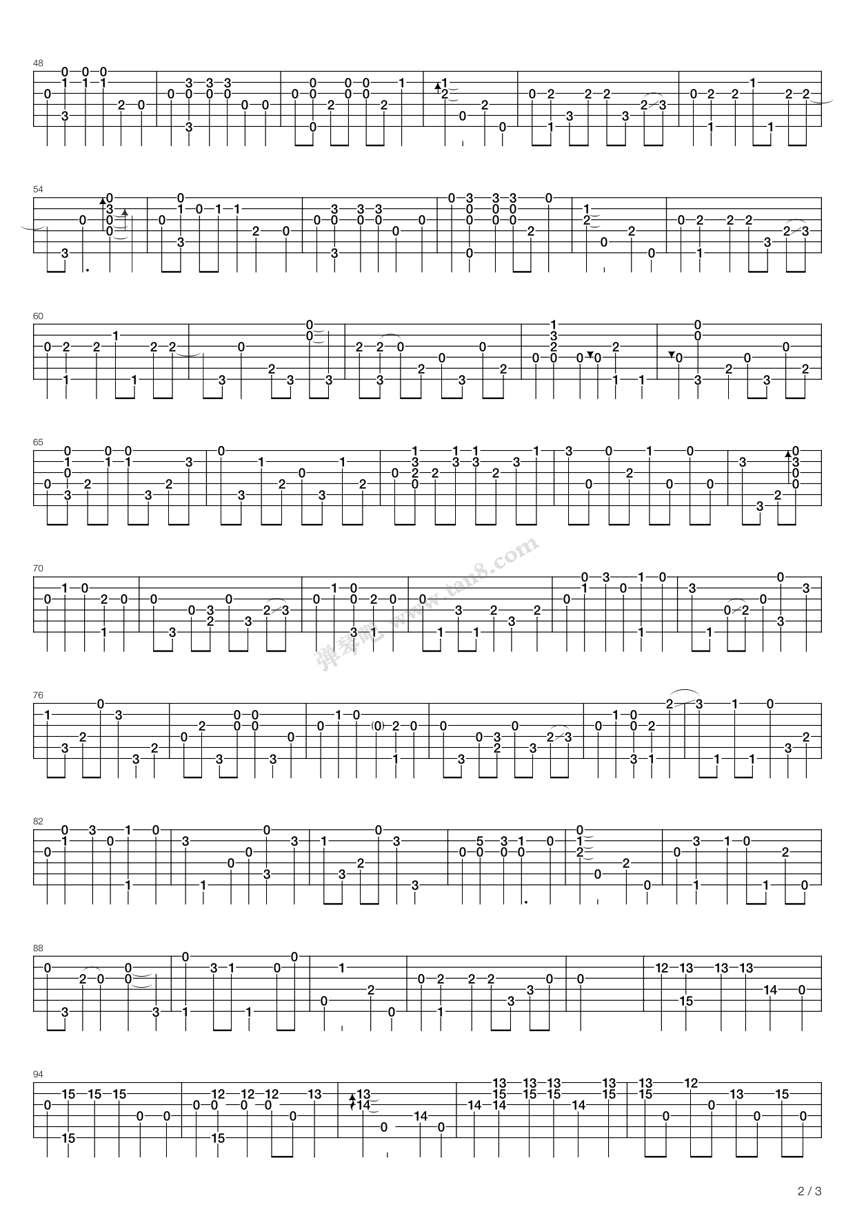 《my love(指弹版,郑成河)》,郑成河(六线谱 吉他谱吉他谱 第2页