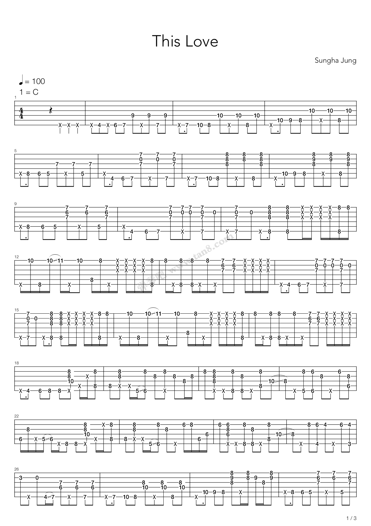 >> 指弹 >> 郑成河 >>this love(指弹版,郑成河)