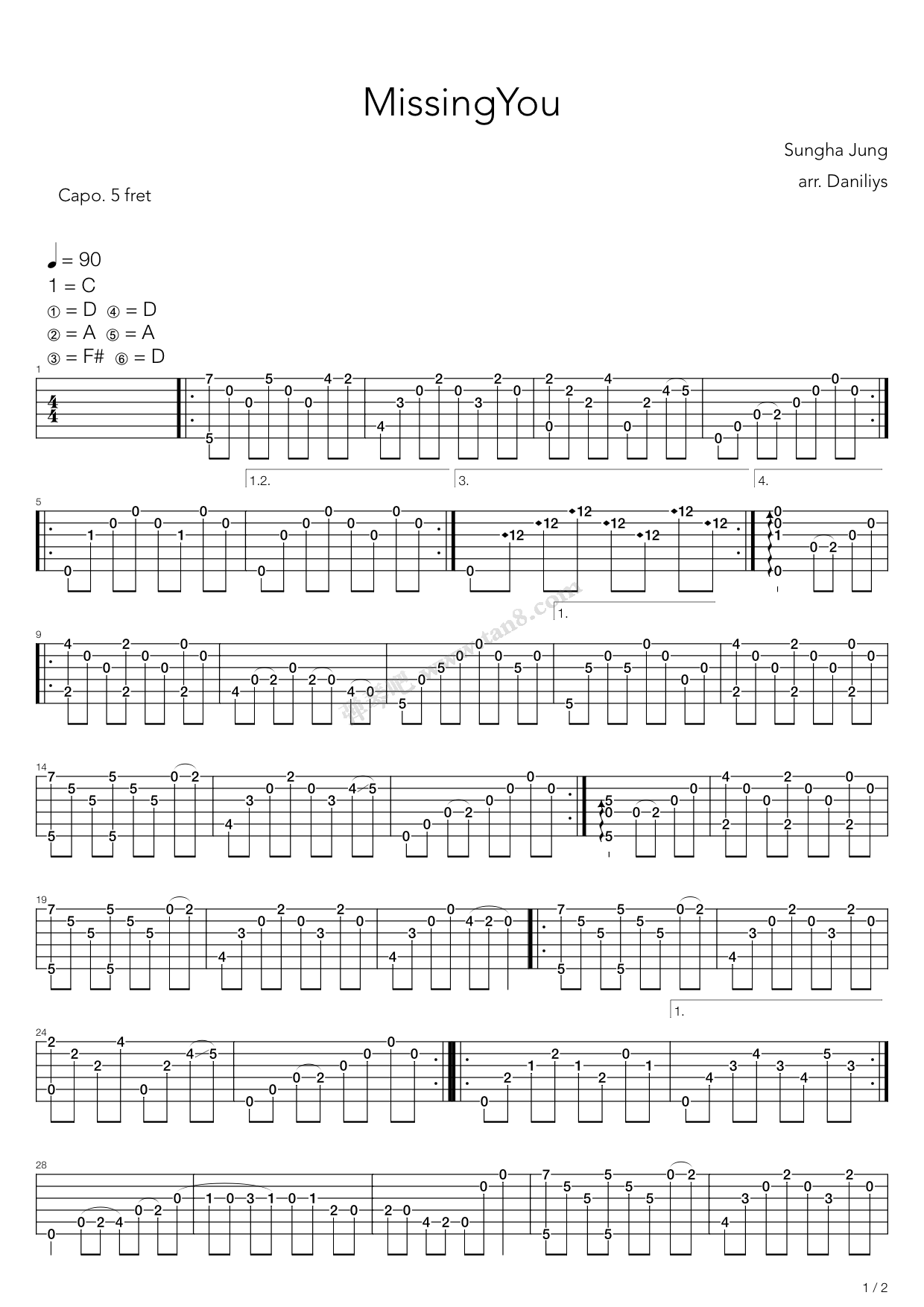 missing you 吉他谱-虫虫吉他谱免费下载