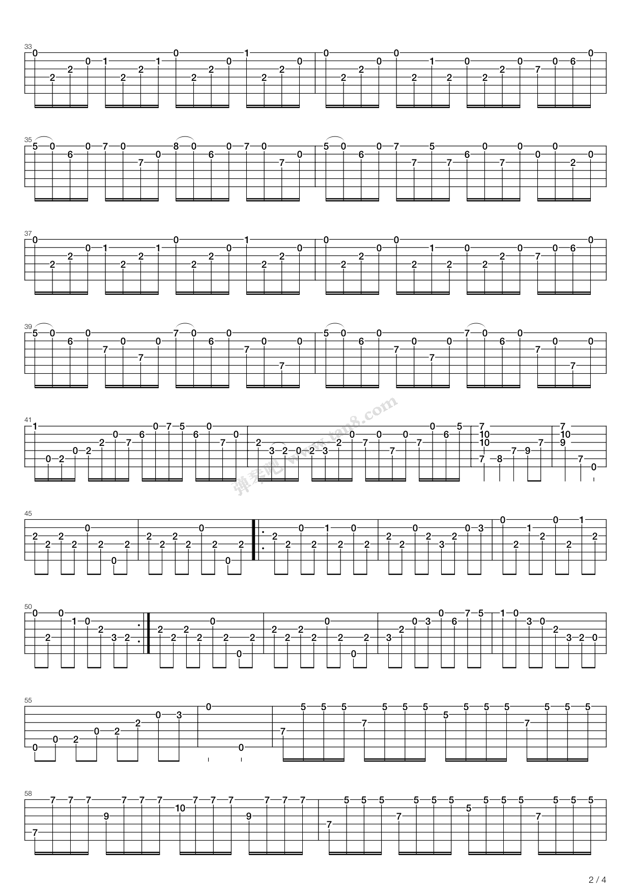 日本民谣 - 樱花变奏曲 吉他谱-虫虫吉他谱免费下载