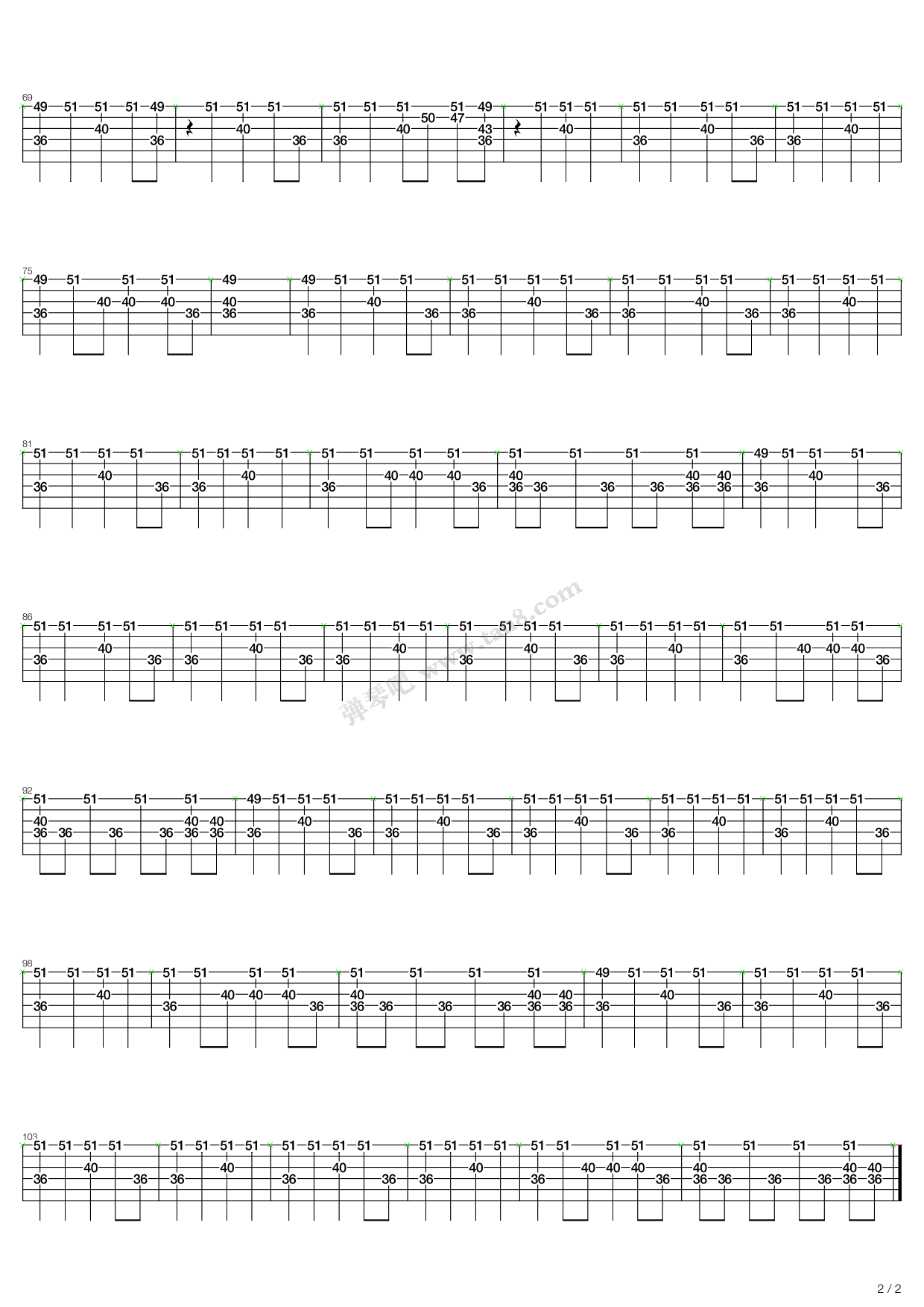 Watch Over You sheet music for guitar (tablature) (PDF)