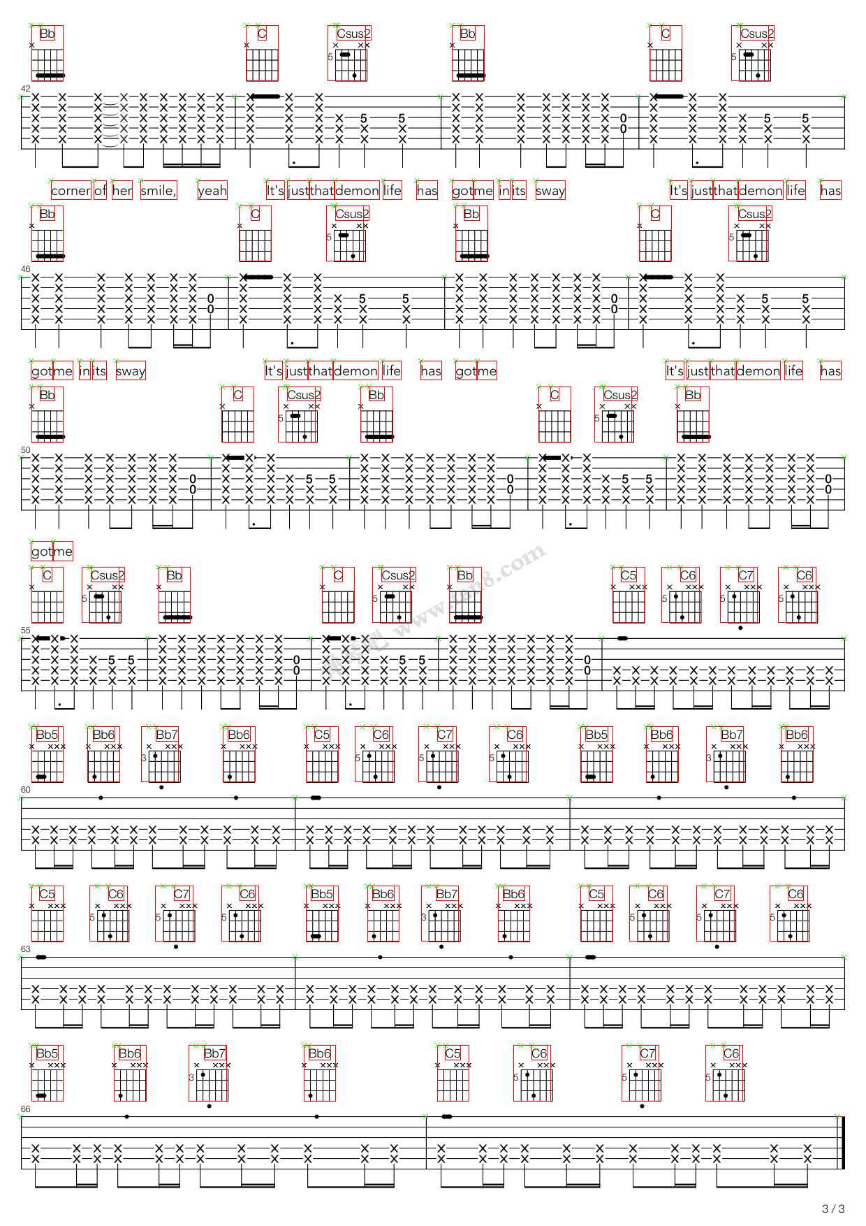 《sway》,the rolling stones(六线谱 吉他谱吉他谱 第5页
