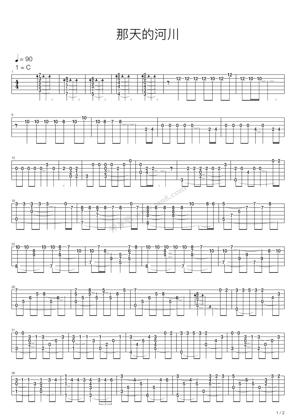 《千与千寻 - 那天的河川》,joe hisaishi(六线谱 吉他谱吉他谱 第1页