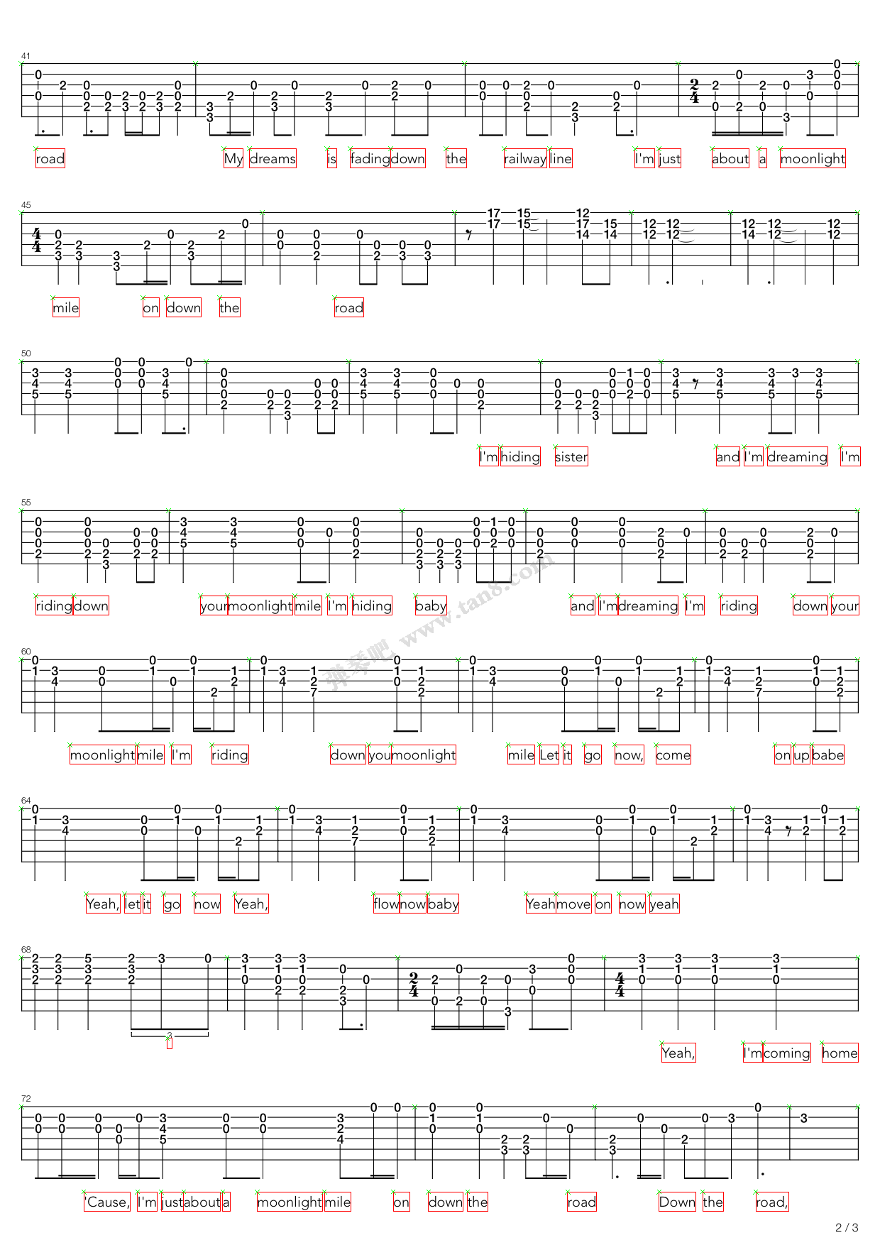 moonlight mile 吉他谱-虫虫吉他谱免费下载