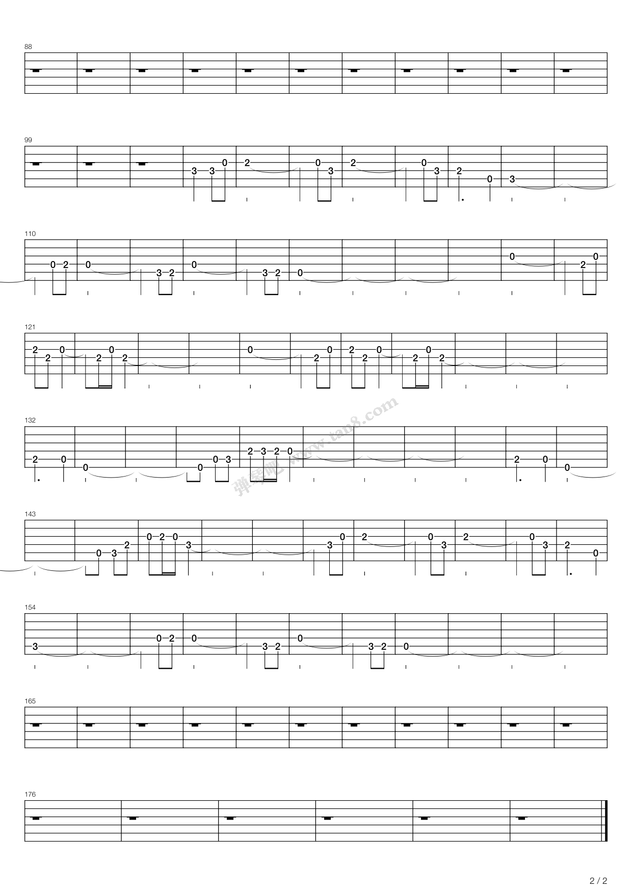 《追捕 - 主题曲 杜丘之歌》,原声带(六线谱 吉他谱吉他谱 第12页