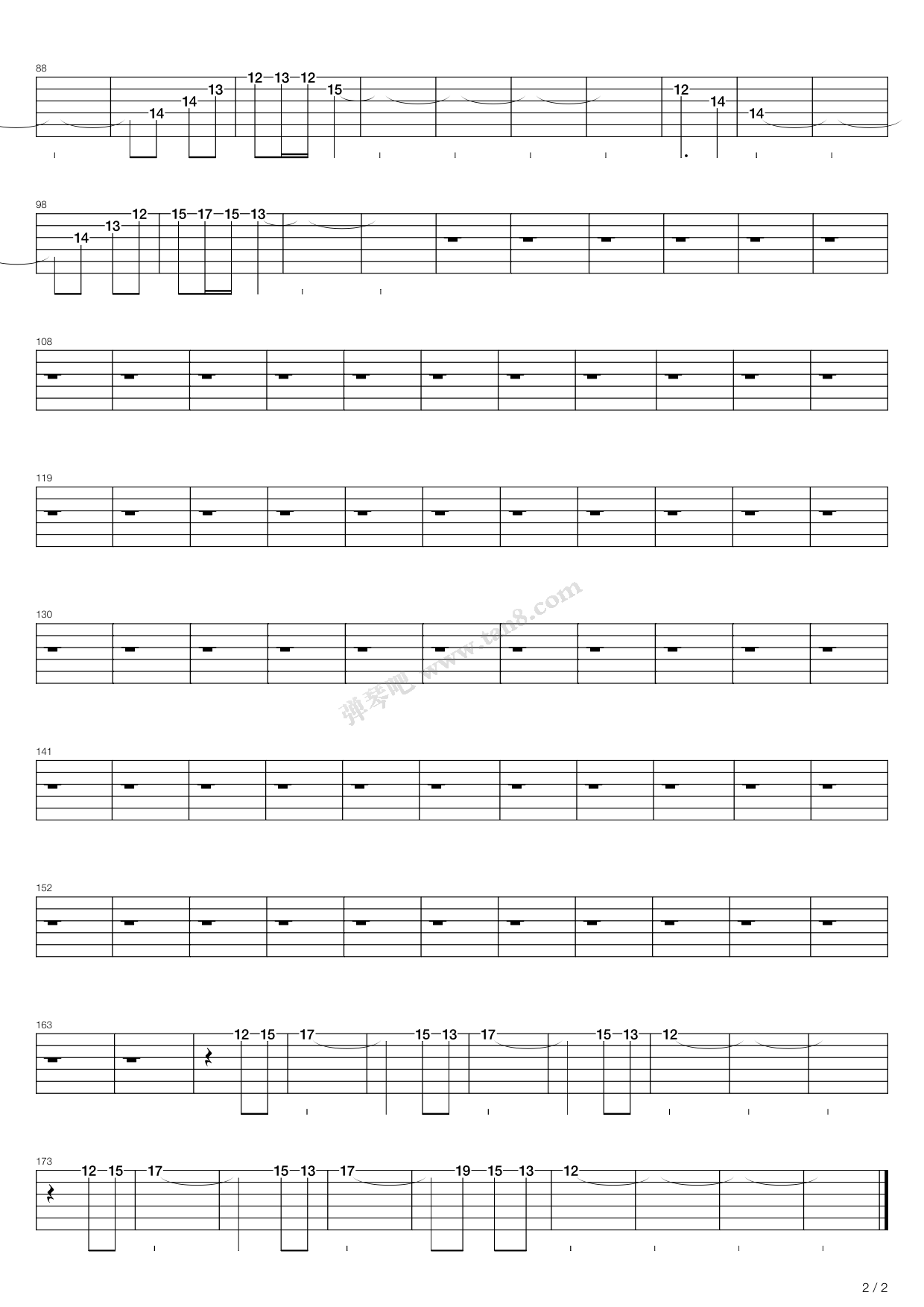 《追捕 - 主题曲 杜丘之歌》,原声带(六线谱 吉他谱吉他谱 第14页